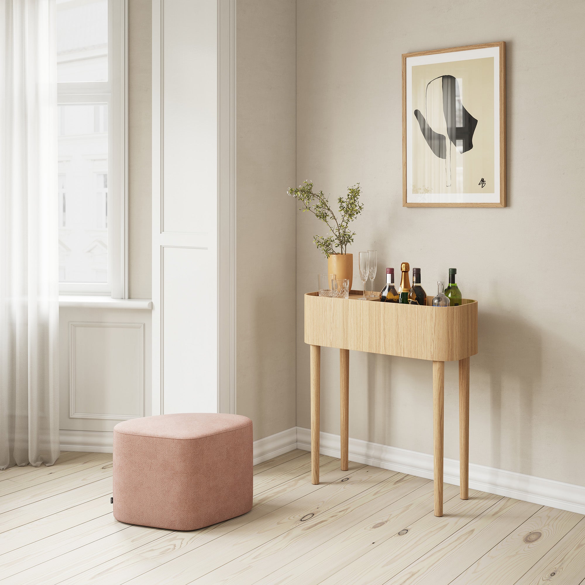 MADISON pouf - white bouclé