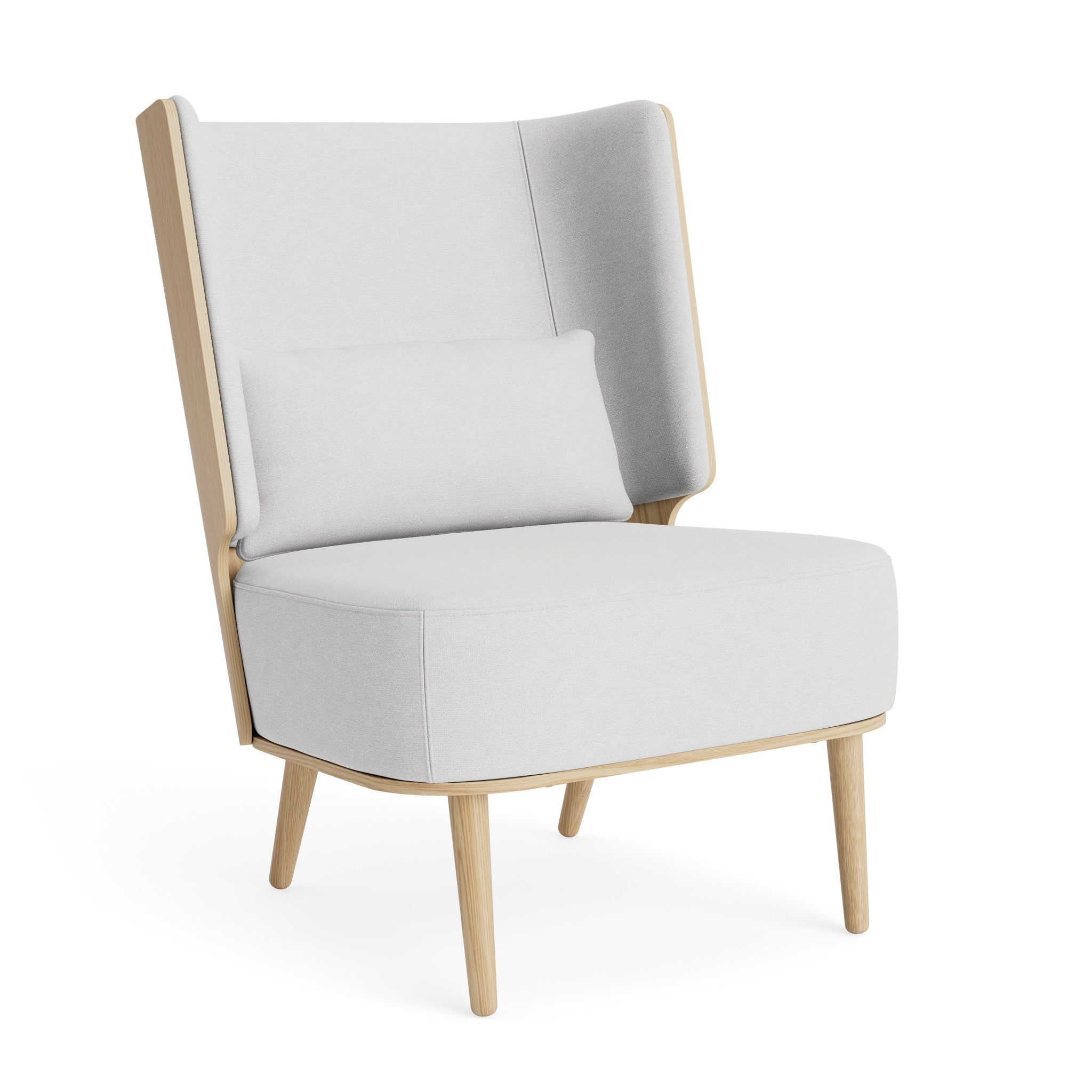 SERENA lounge chair - natural oak/silver grey