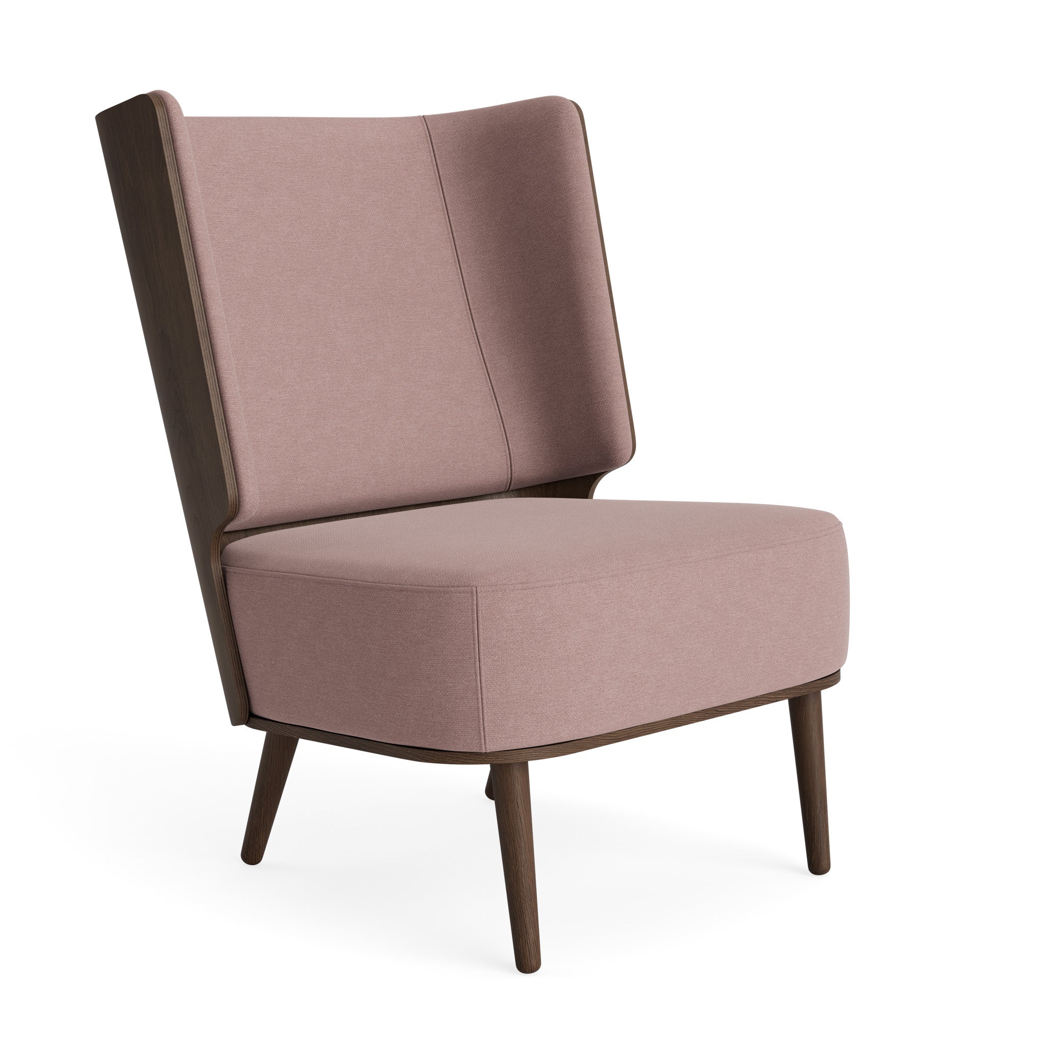 SERENA lounge chair - dark oak/dusty rose