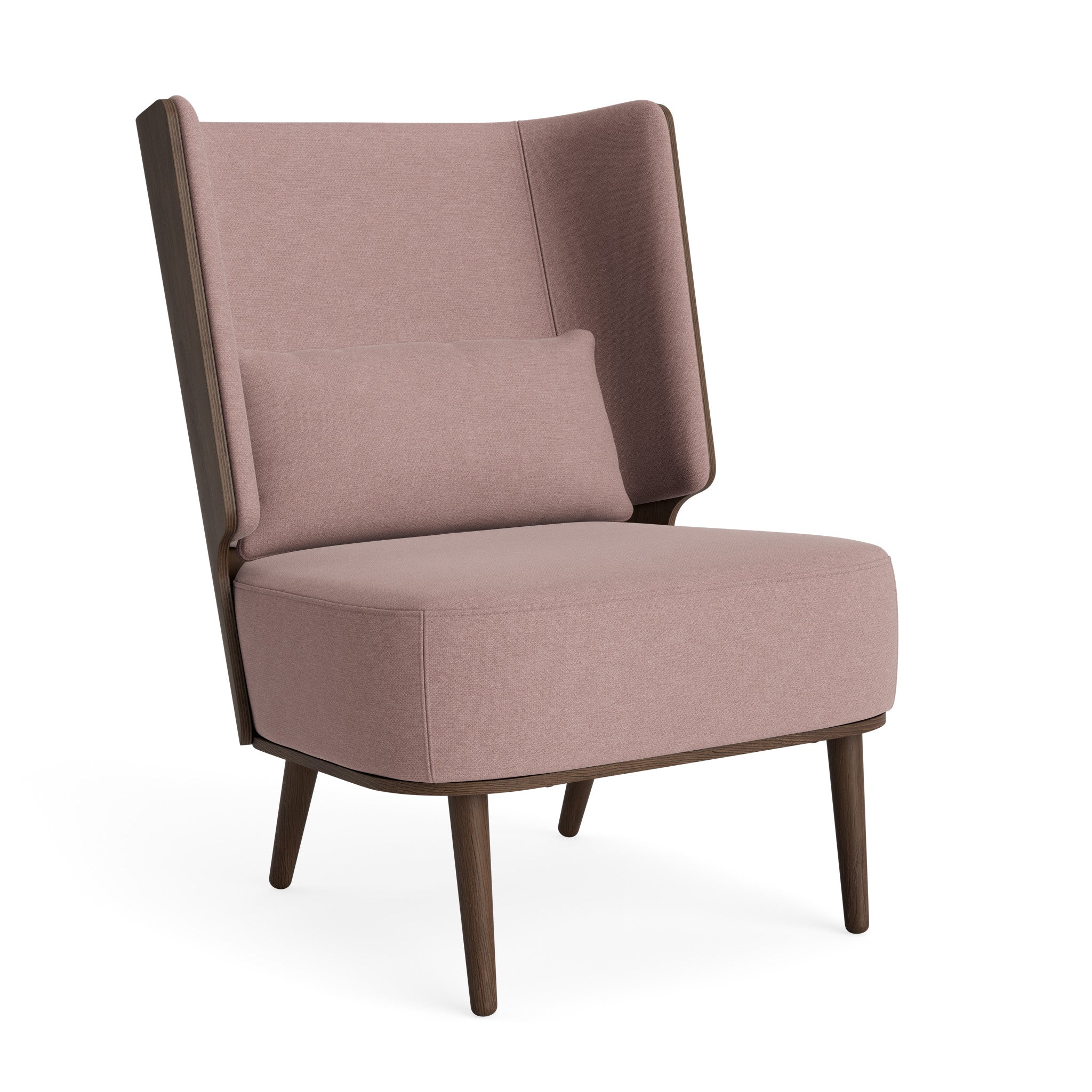 SERENA lounge chair - dark oak/dusty rose