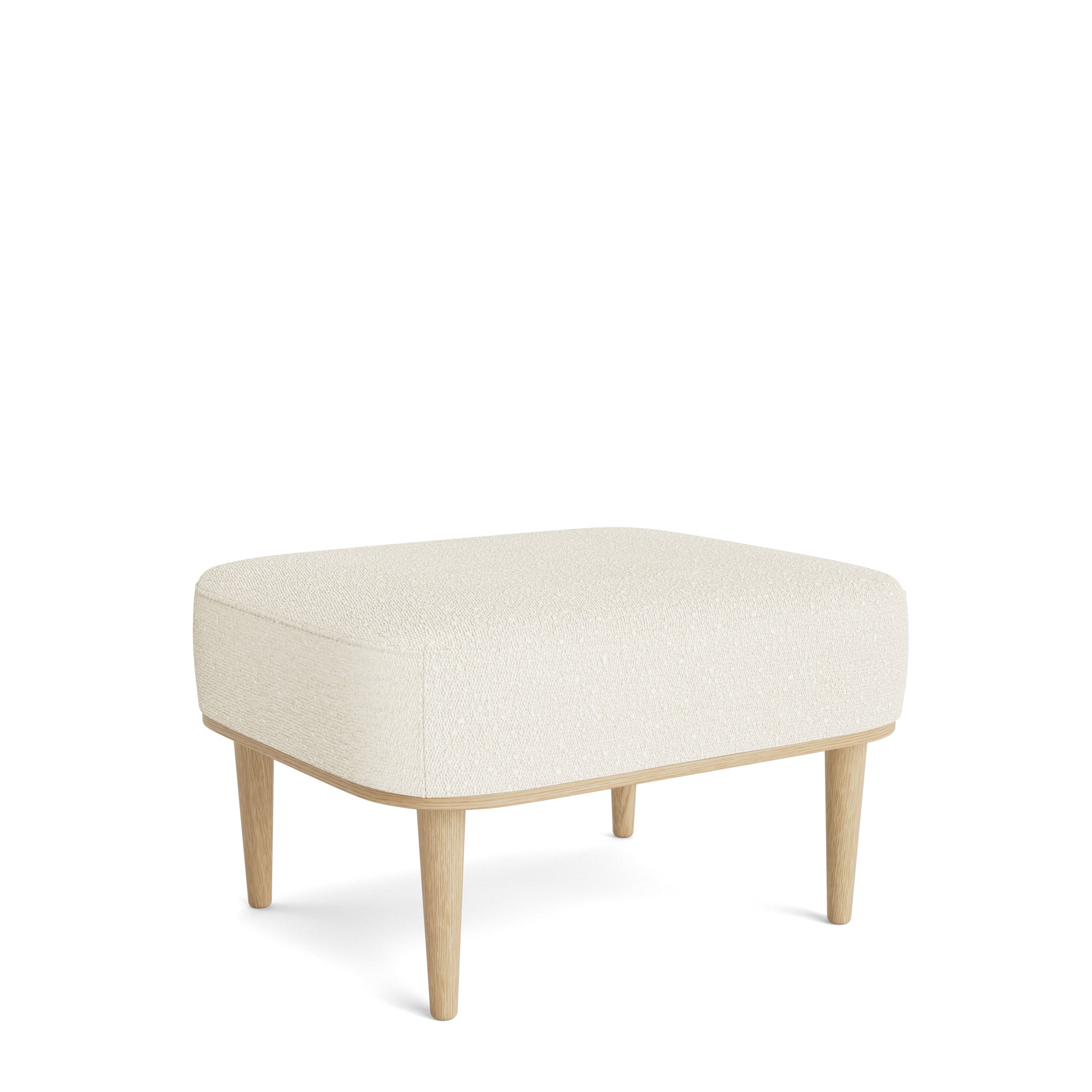 SERENA pouf - natural oak/white bouclé