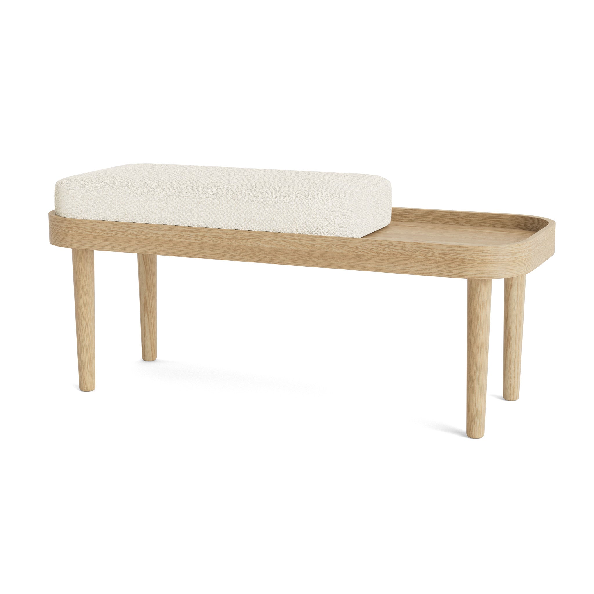 SERENA bench - natural oak/white bouclé