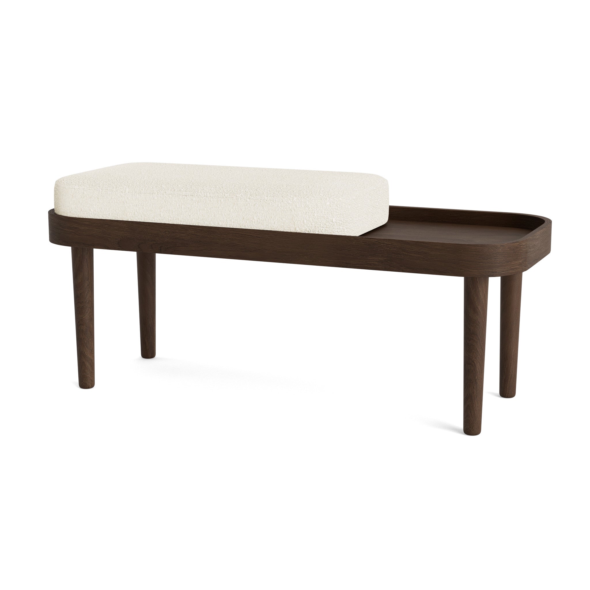 SERENA bench - dark oak/white bouclé