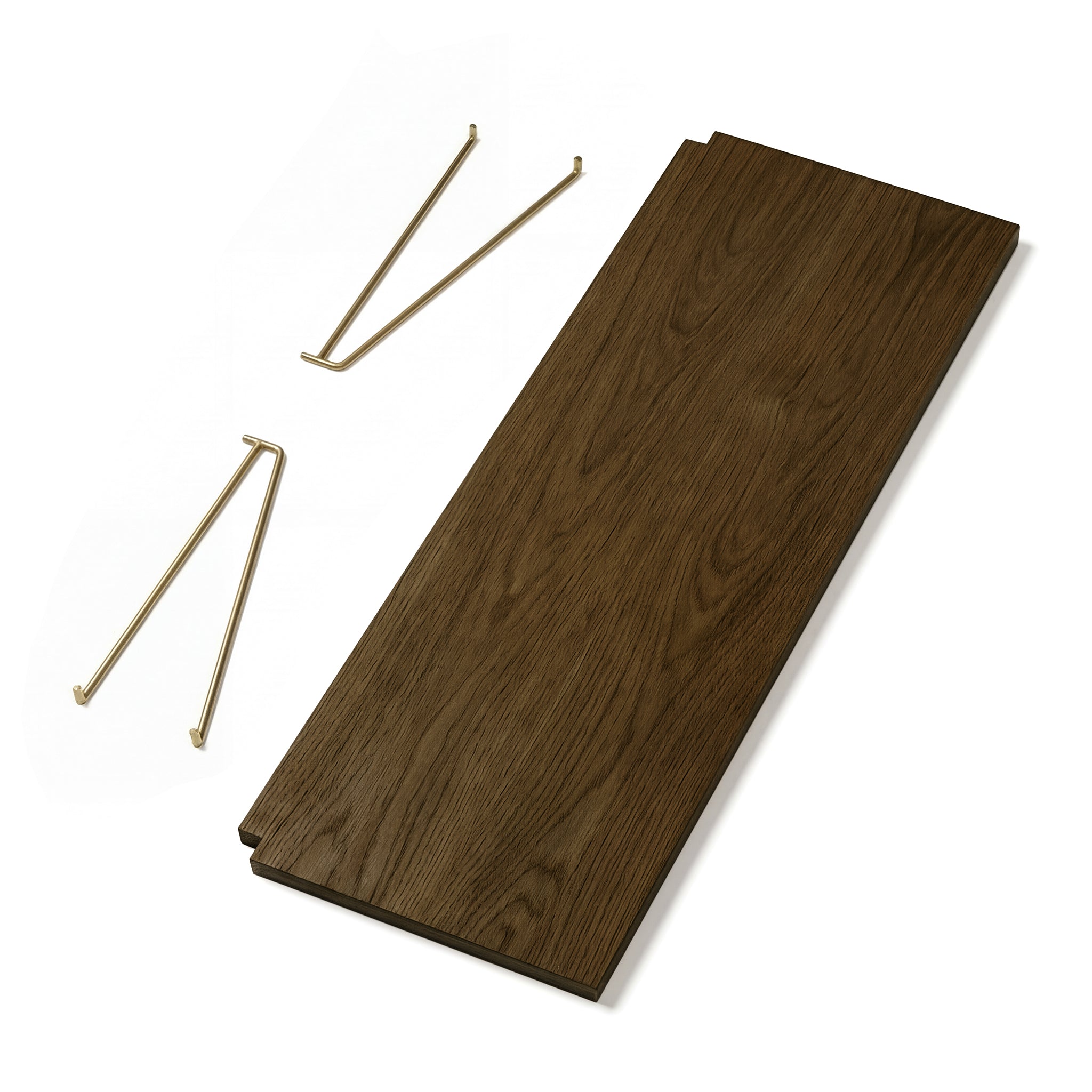 Campata 30cm shelf - dark oak/brass