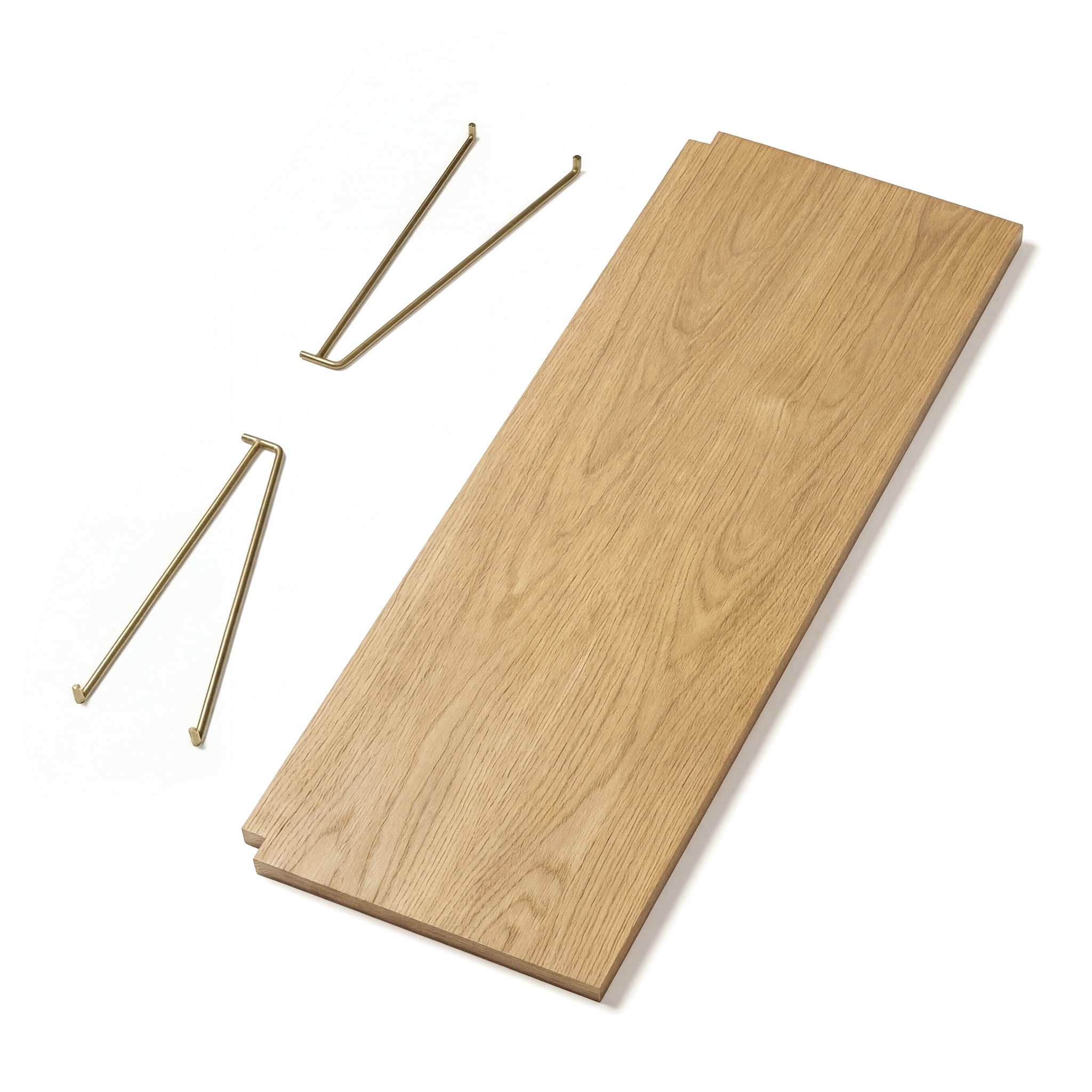 Campata 30cm hylde - eg natur/messing