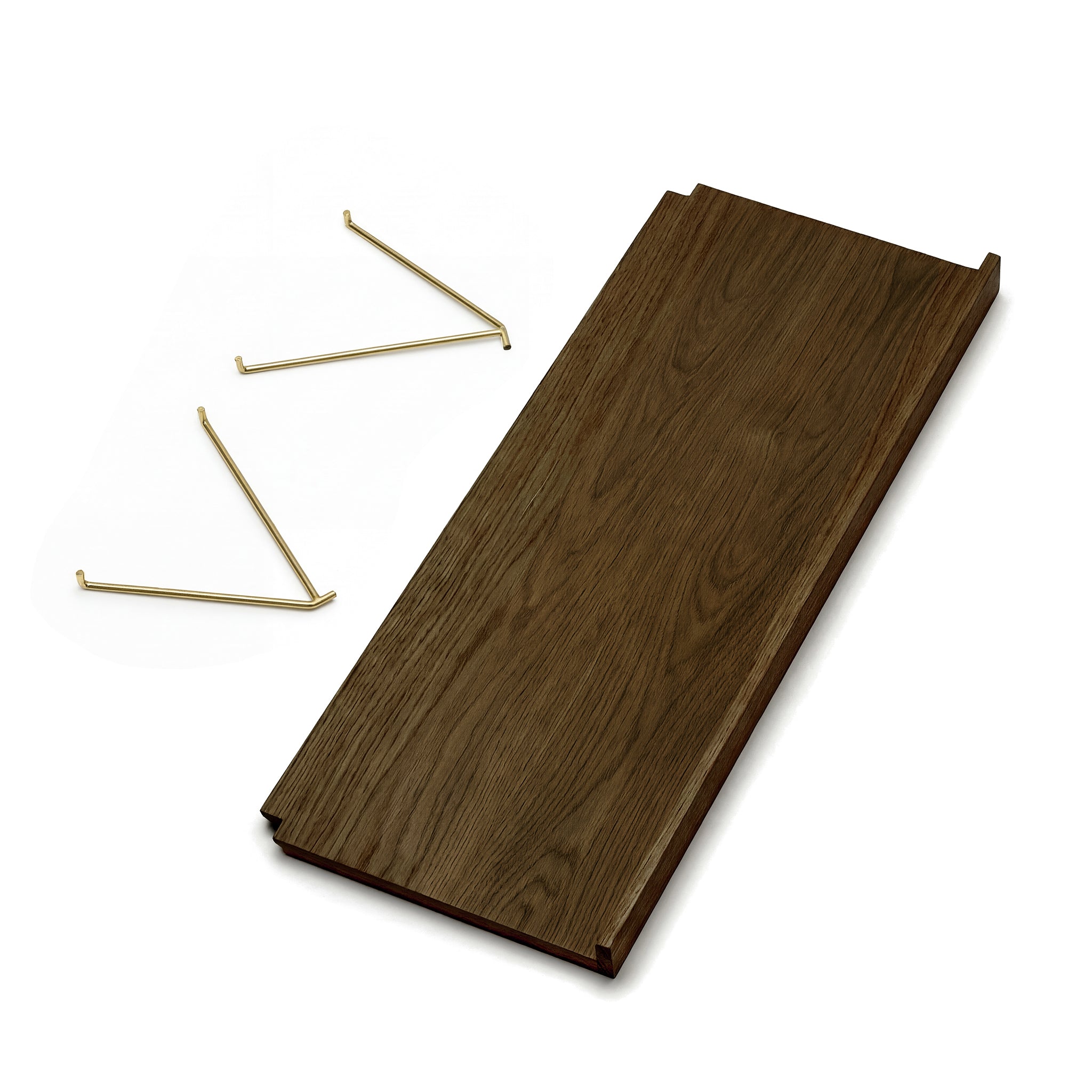 Campata magazine shelf - dark oak/brass