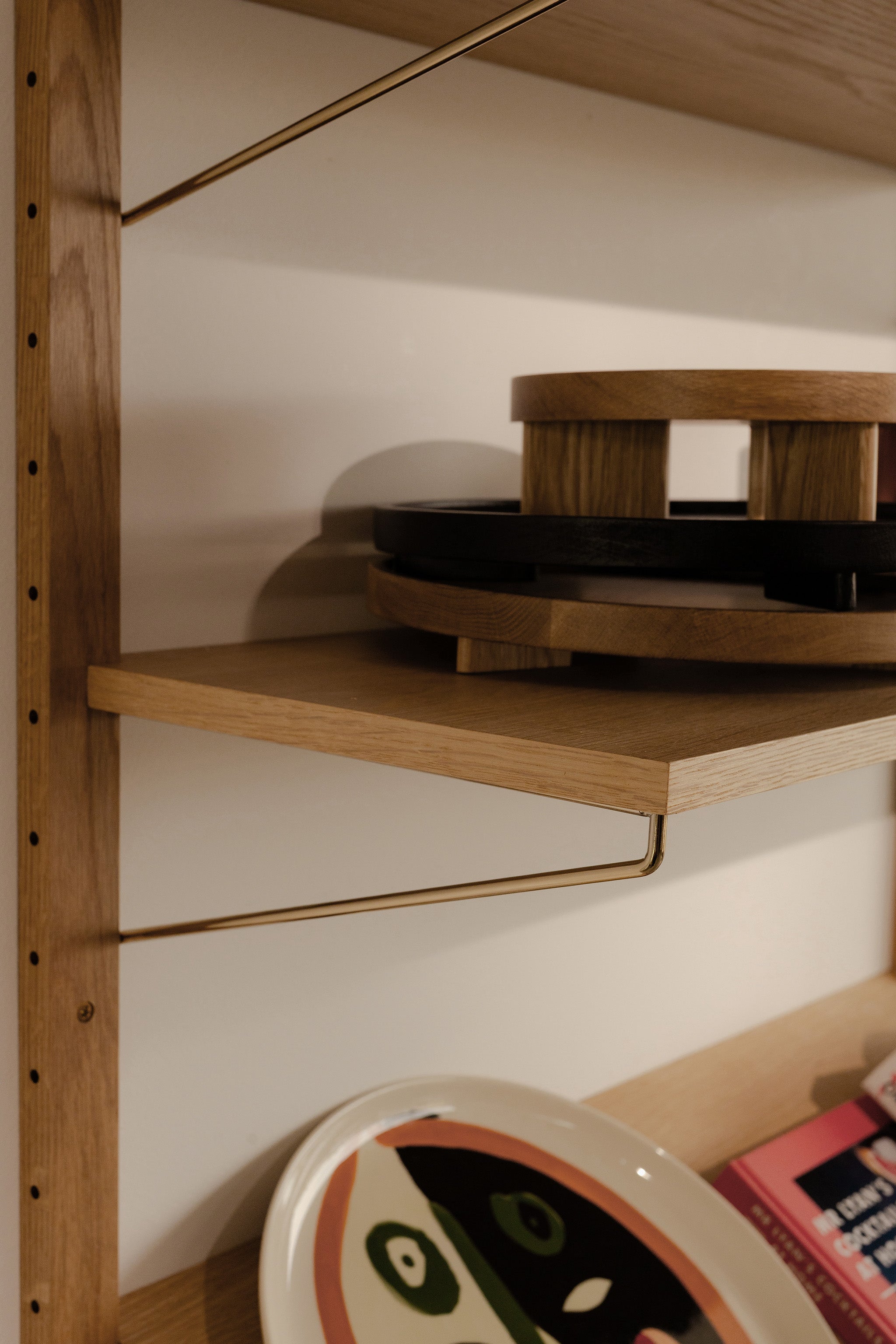 Campata 50cm wall rails - natural oak/black