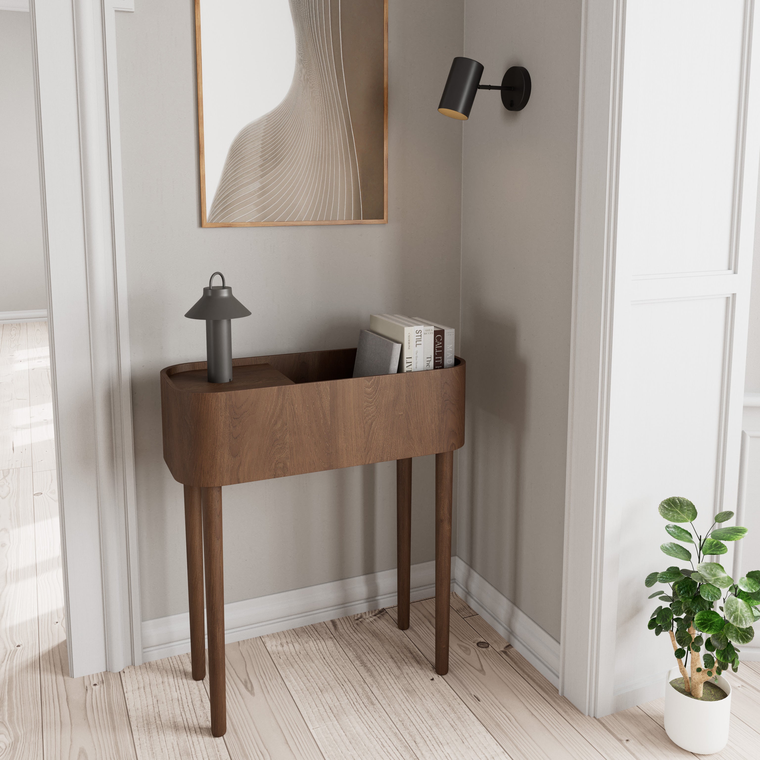 SERENA console table - dark stained oak