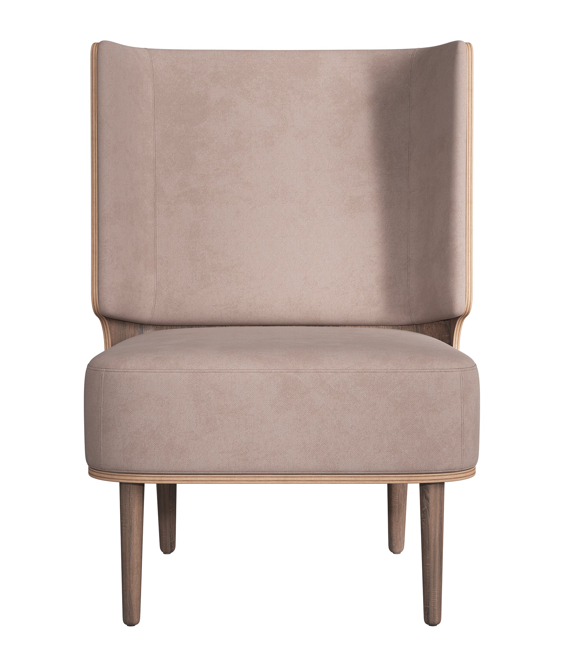 SERENA lounge chair - dark oak/dusty rose
