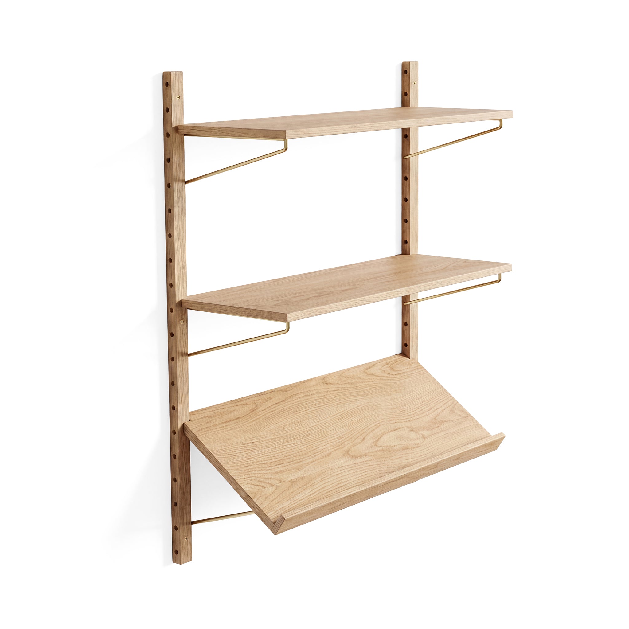 Campata dyb magasinhylde reol - eg natur/messing