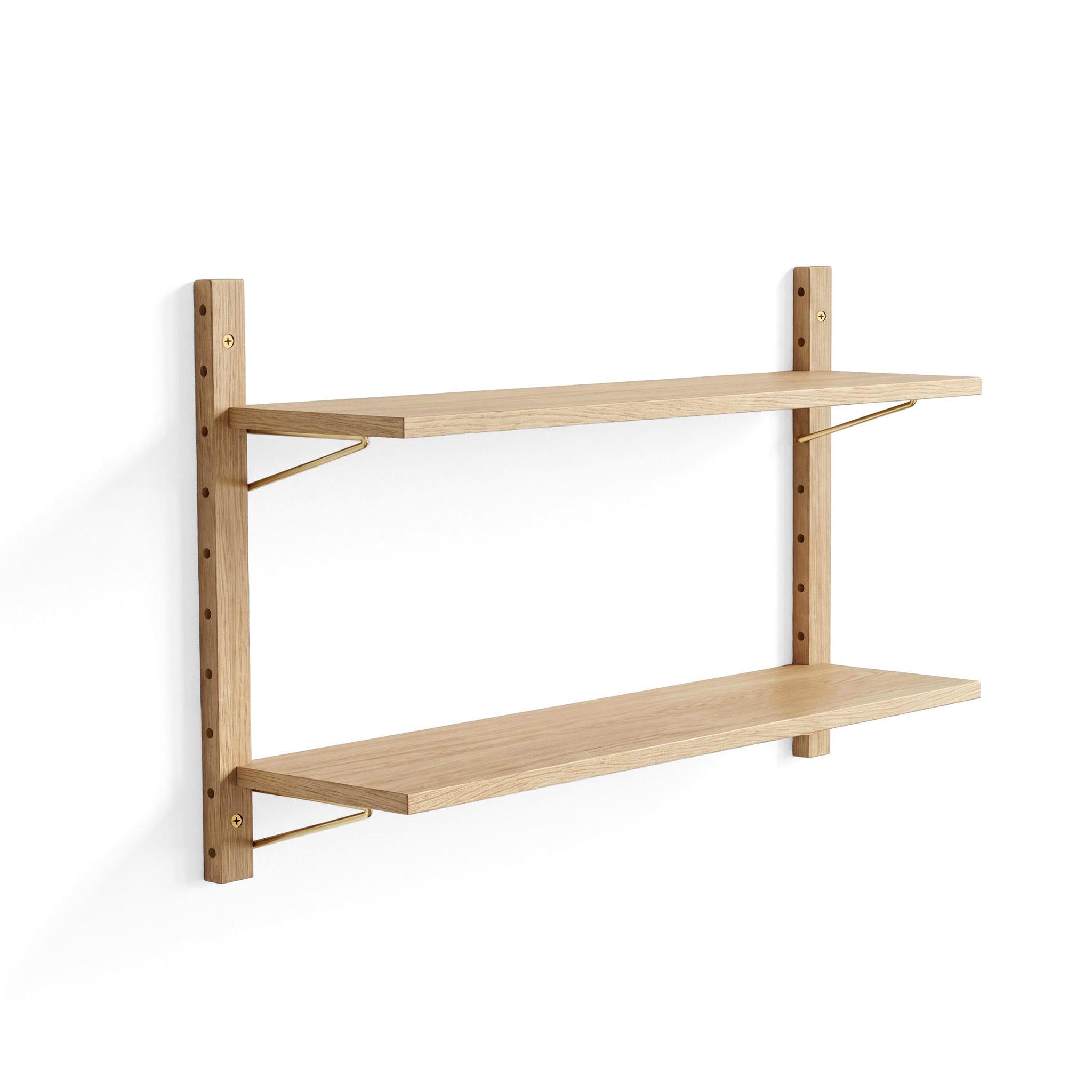 Campata wall shelf unit - oak/brass