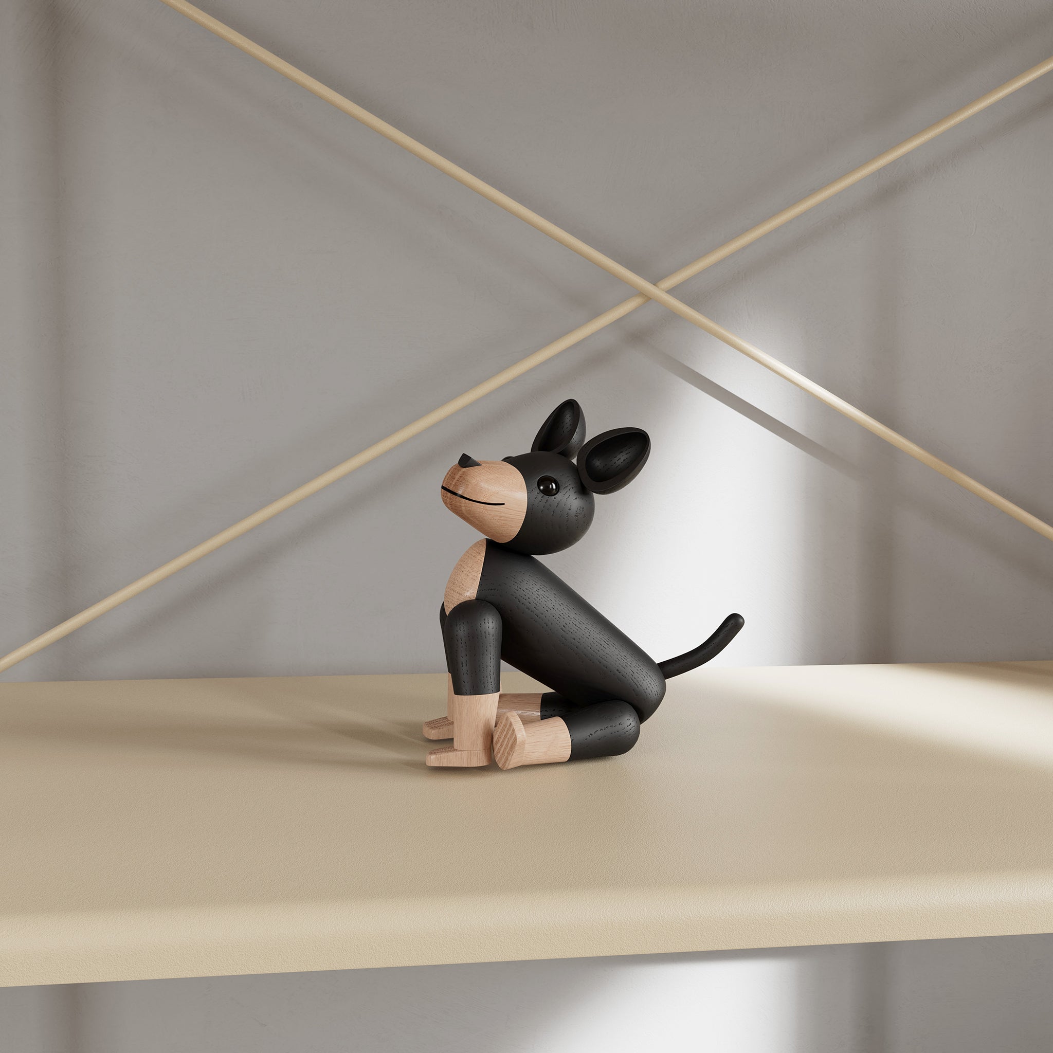 CHARLIE the dog natural + black oak