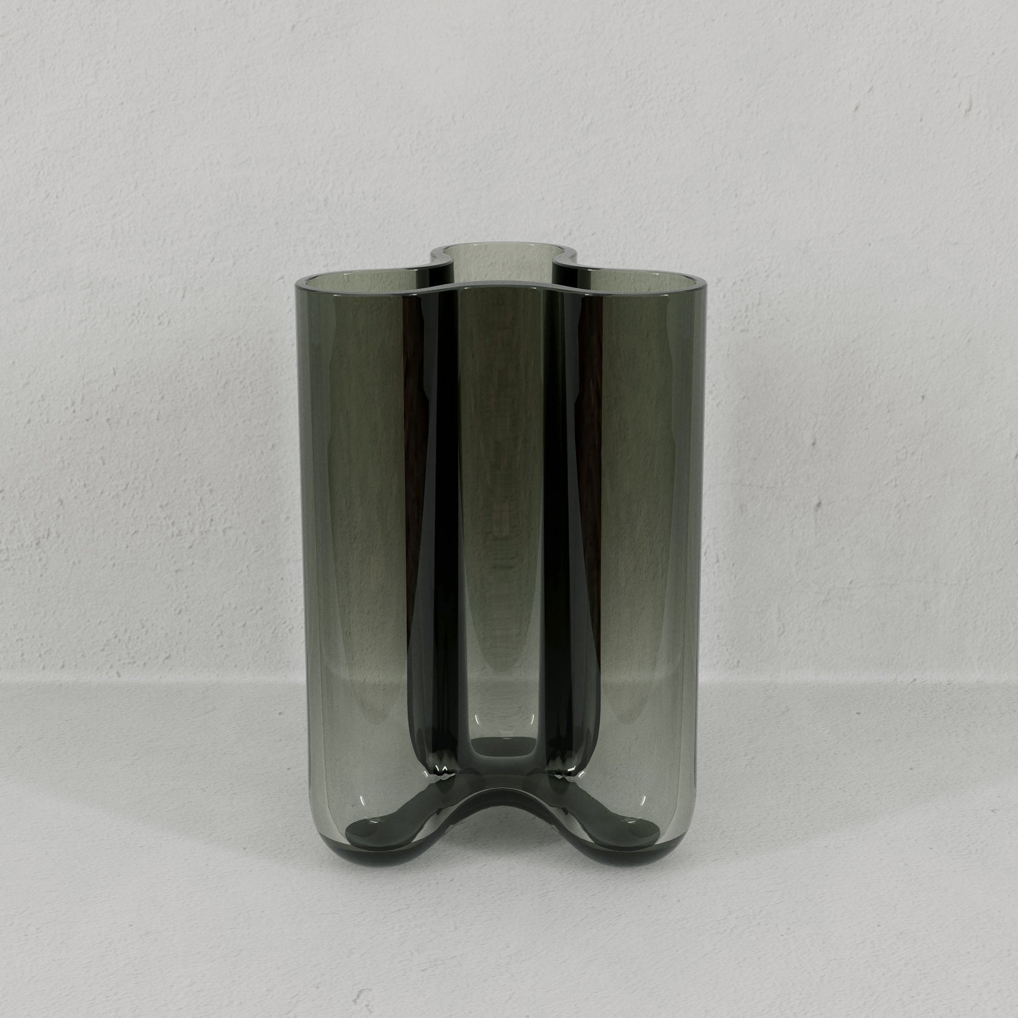 Clover vase large - smoky green