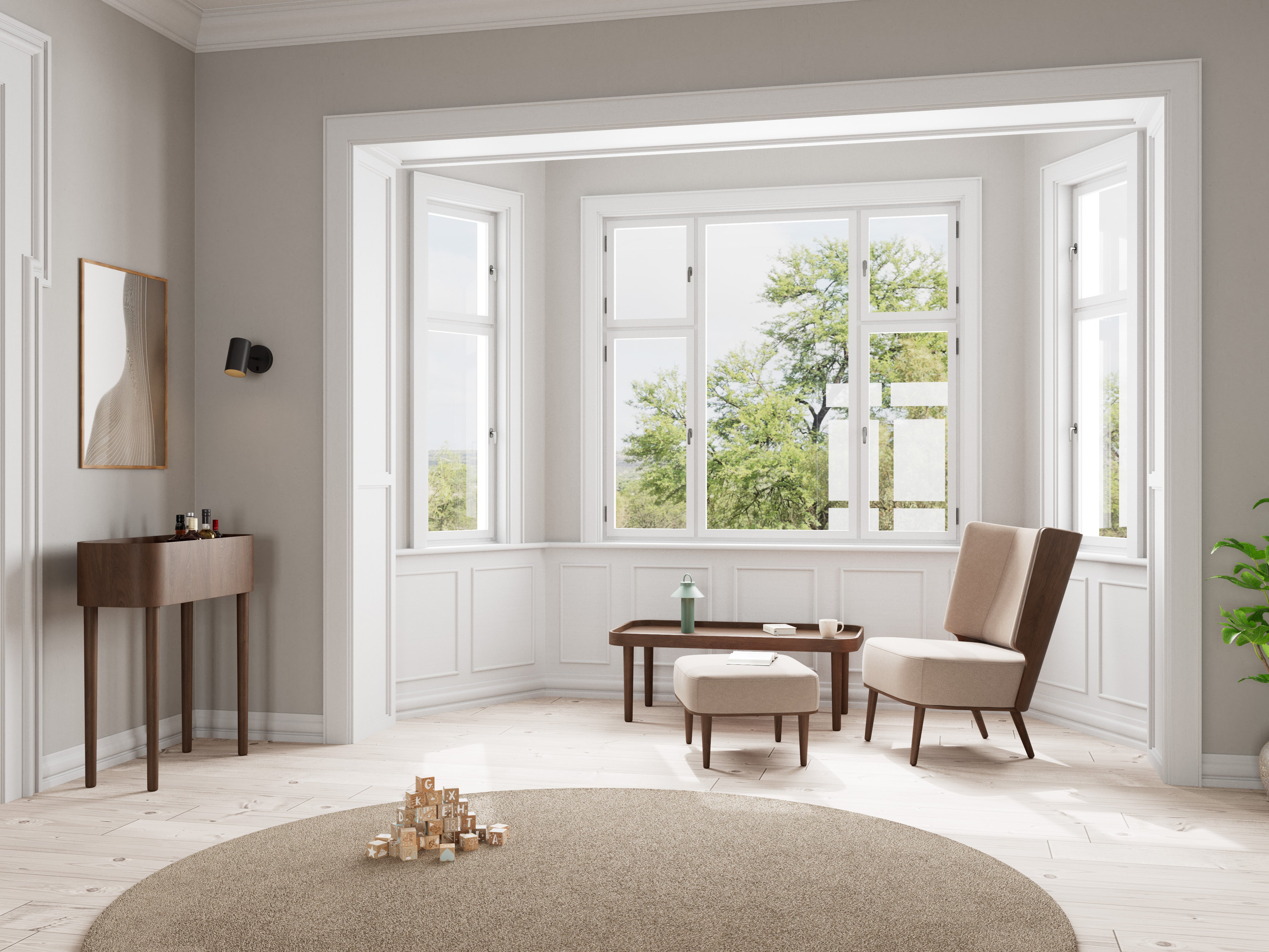 SERENA pouf - dark oak/sweet vanilla