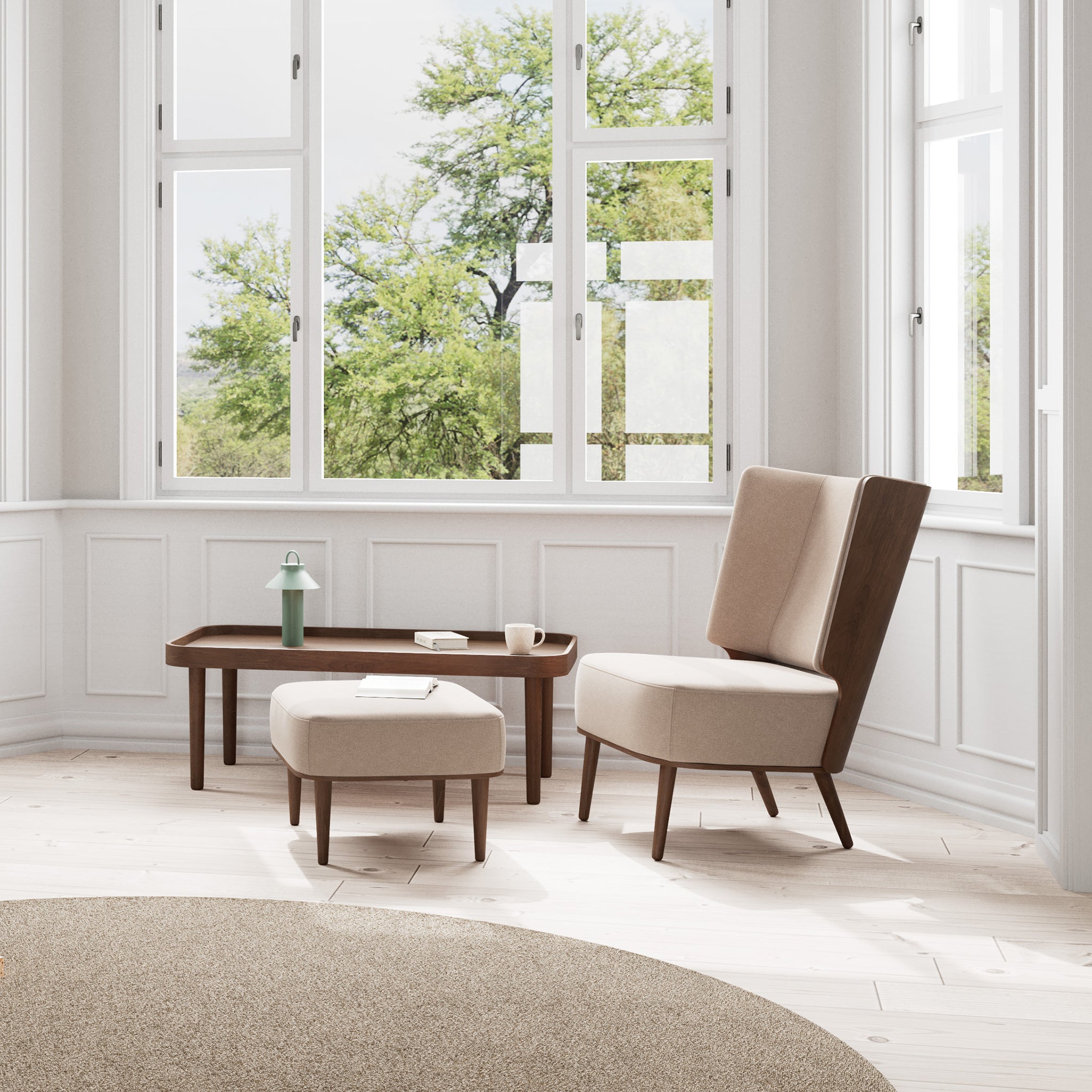 SERENA lounge stol - mørk eg/sweet vanilla