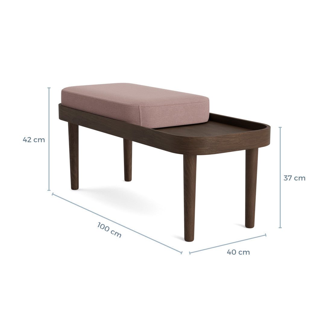 SERENA bench - dark oak/dusty rose