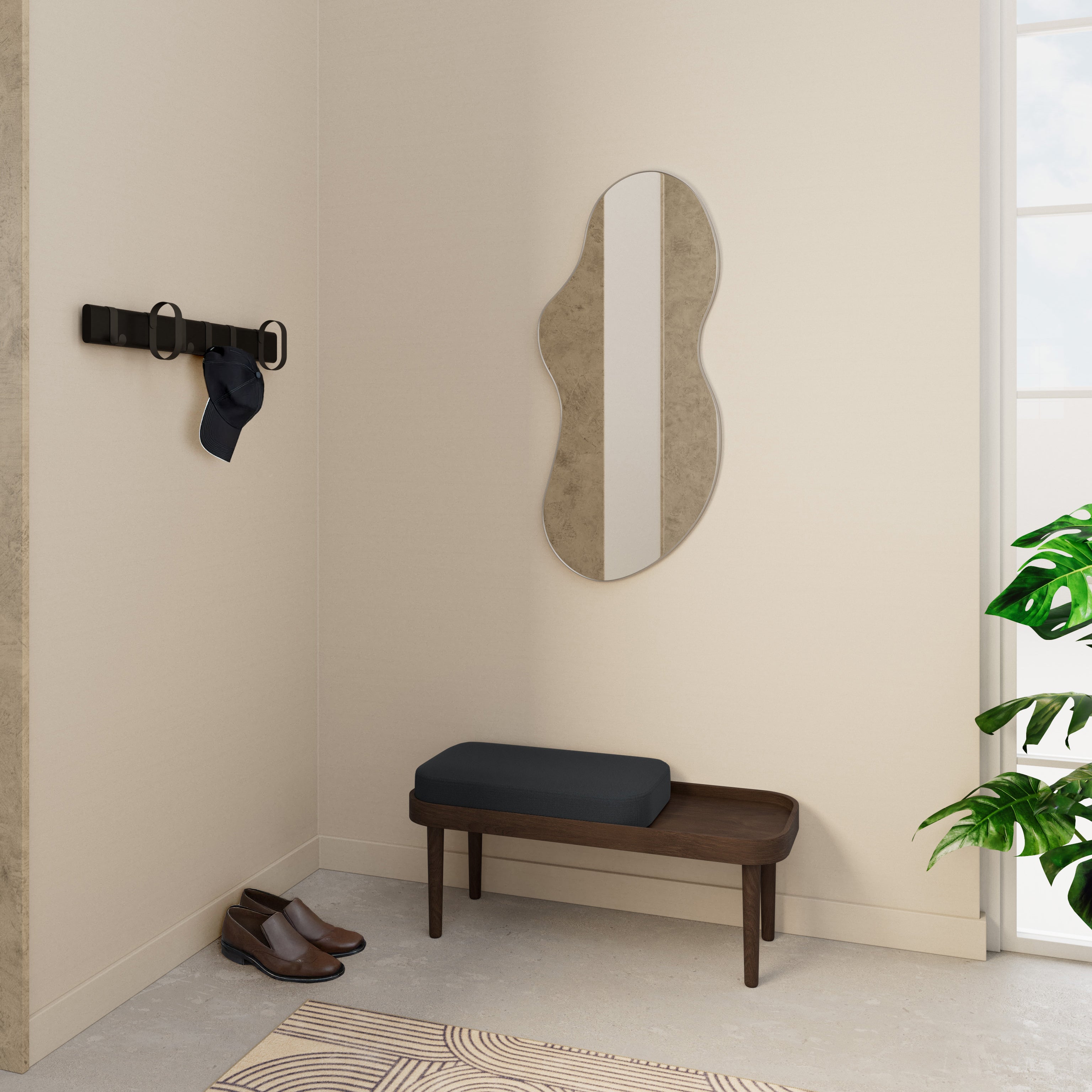 SERENA bench - dark oak/phantom grey