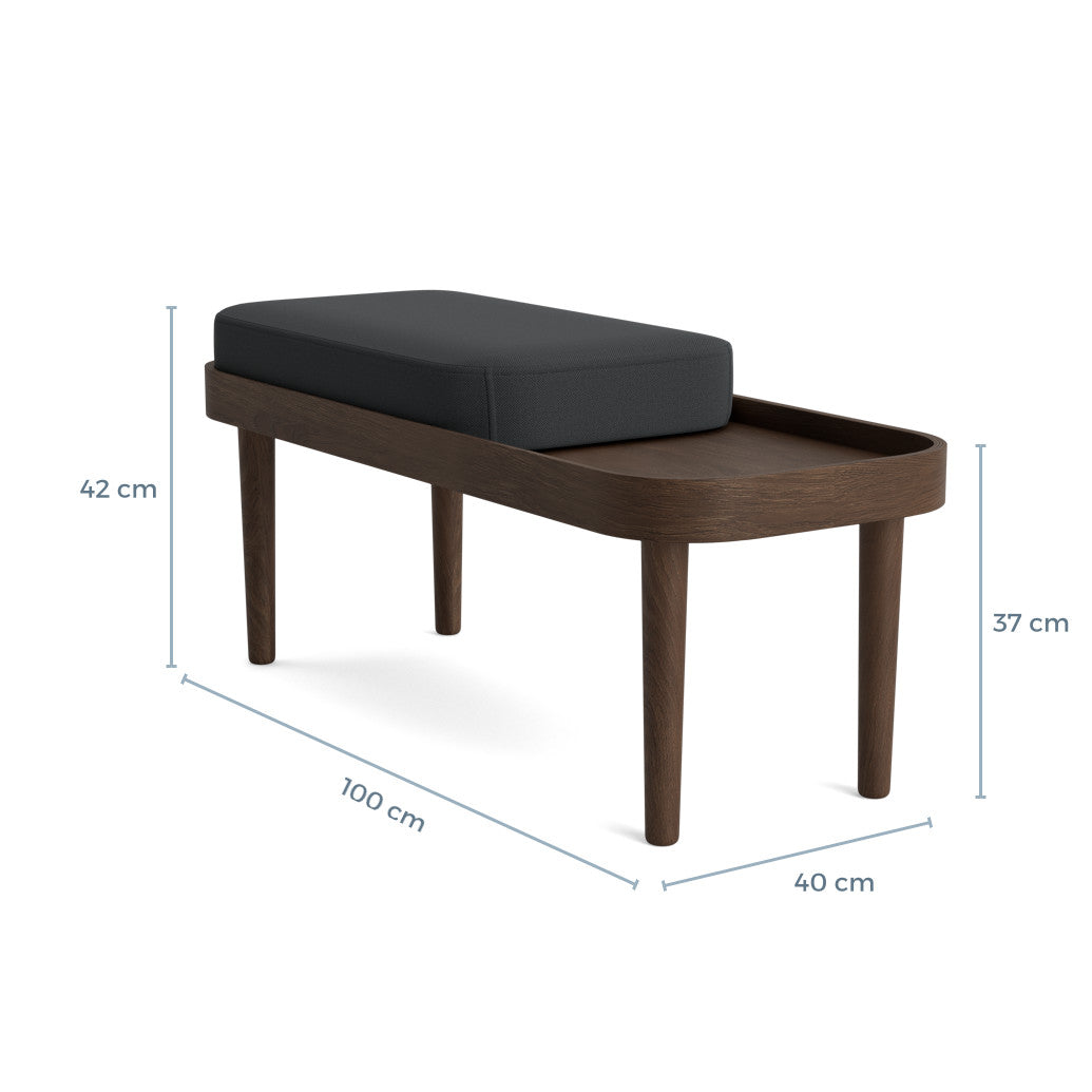 SERENA bench - dark oak/phantom grey