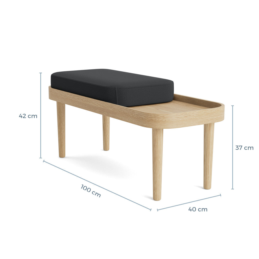SERENA bench - natural oak/phantom grey