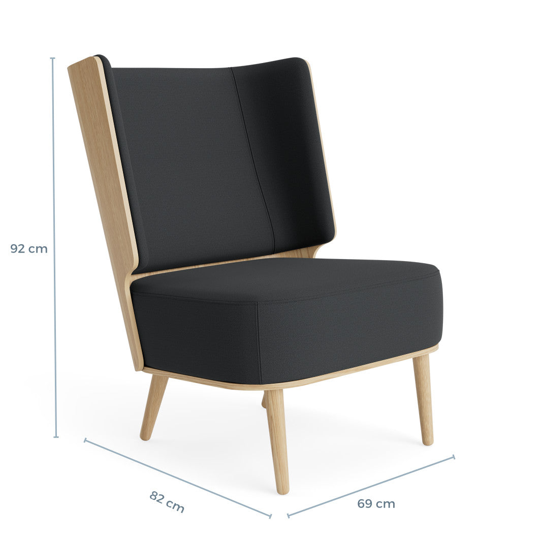 SERENA lounge chair - natural oak/phantom grey