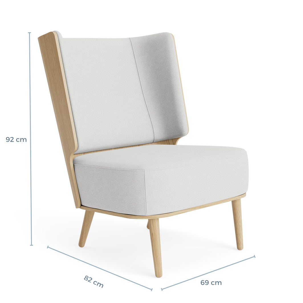SERENA lounge chair - natural oak/silver grey