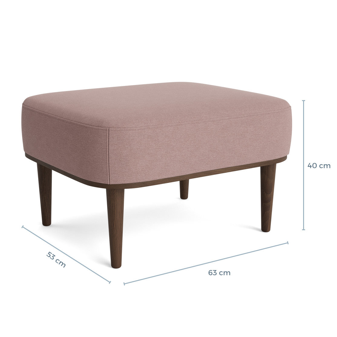 SERENA pouf - dark oak/dusty rose