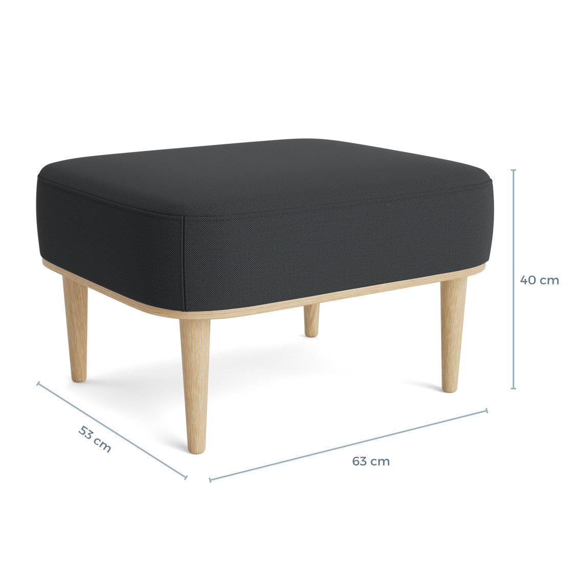 SERENA pouf - natural oak/phantom grey