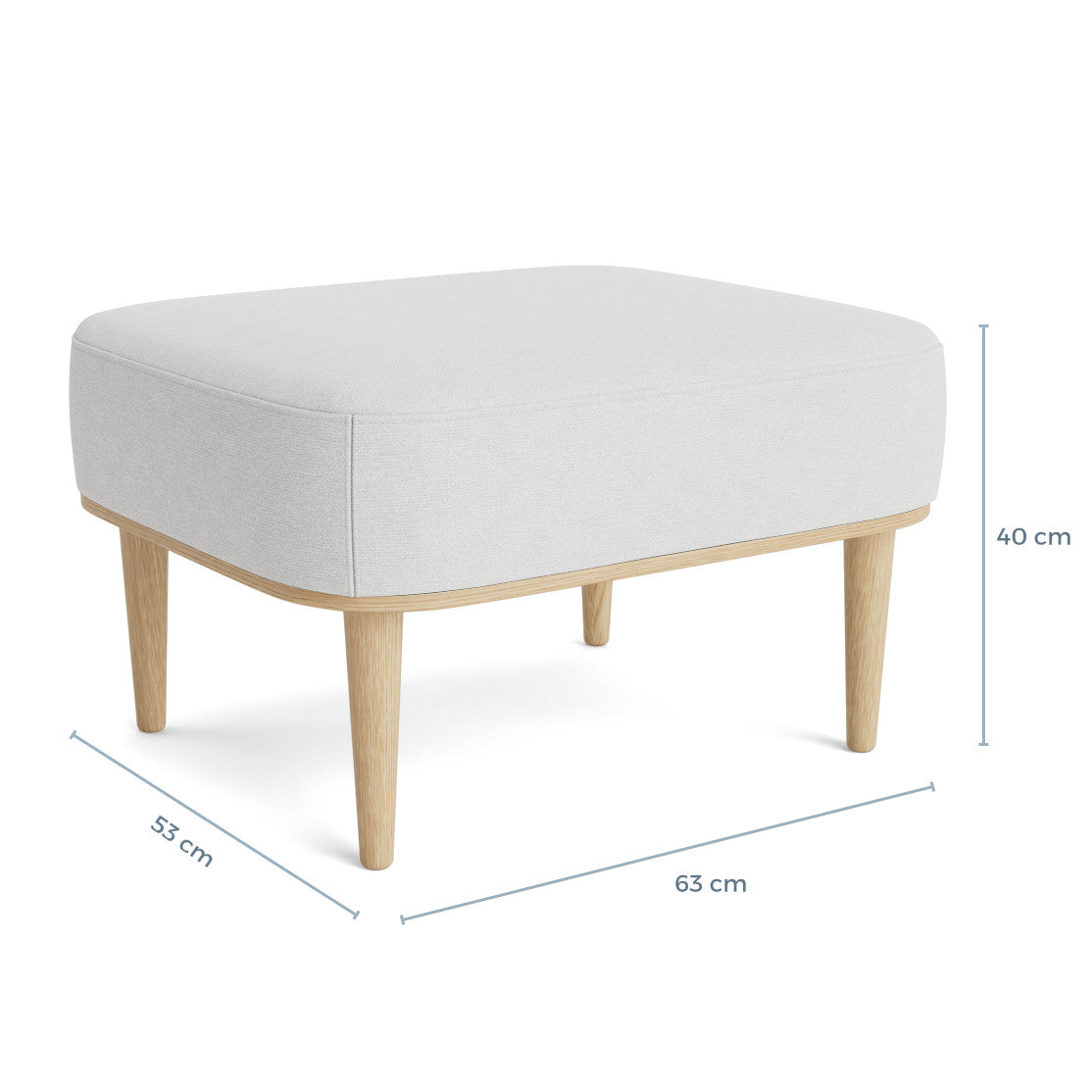 SERENA pouf - natural oak/silver grey