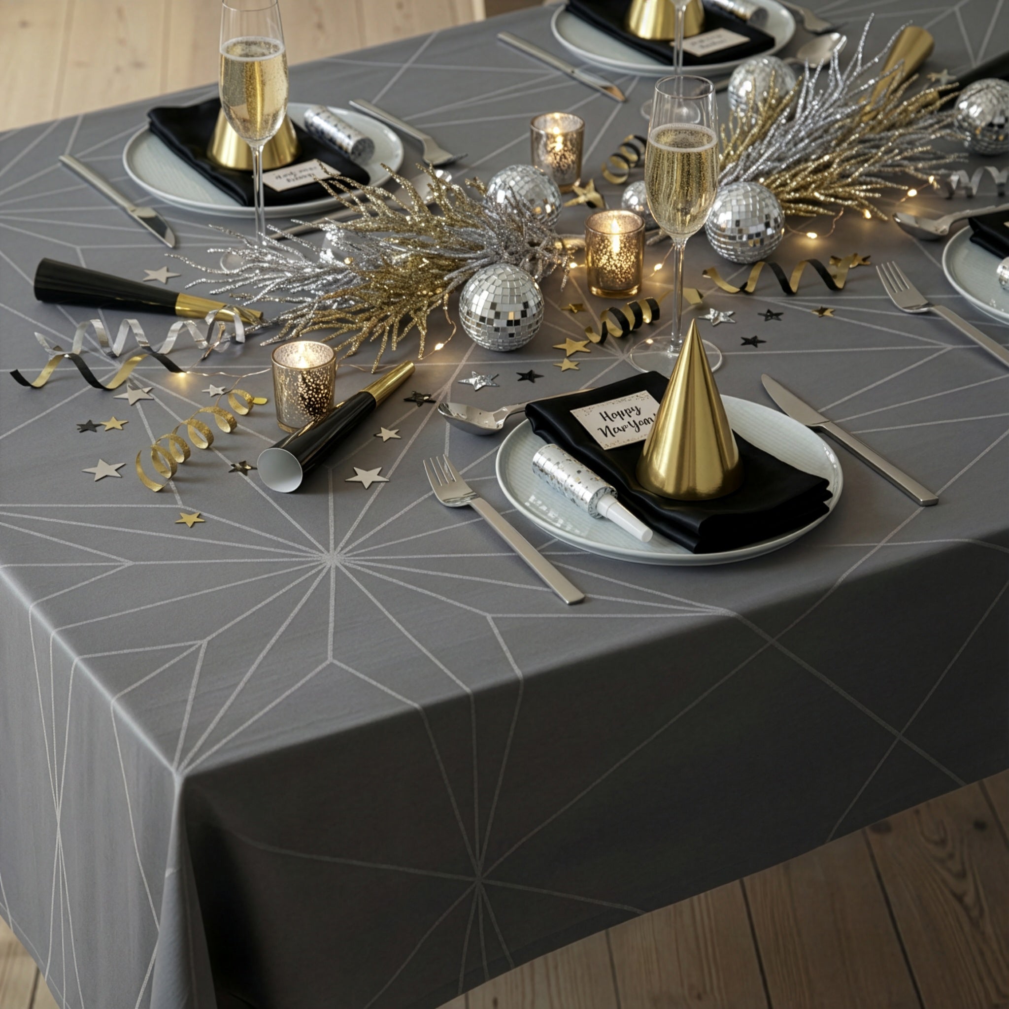 STARS juledug 270 cm - winter grey