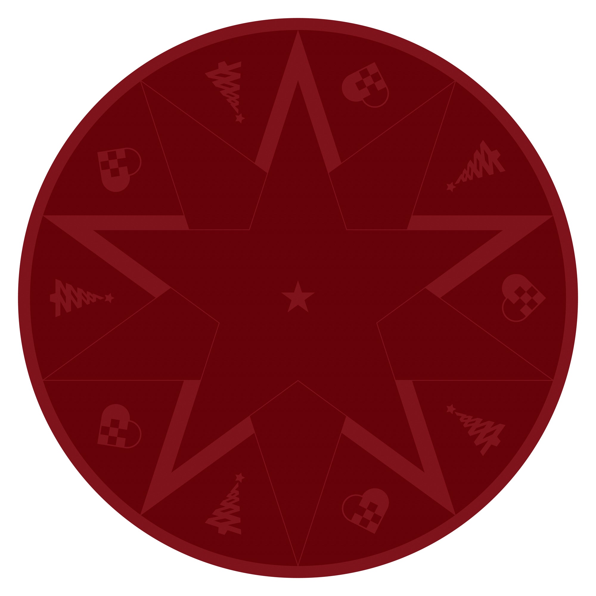 STARS Christmas tree rug advent red