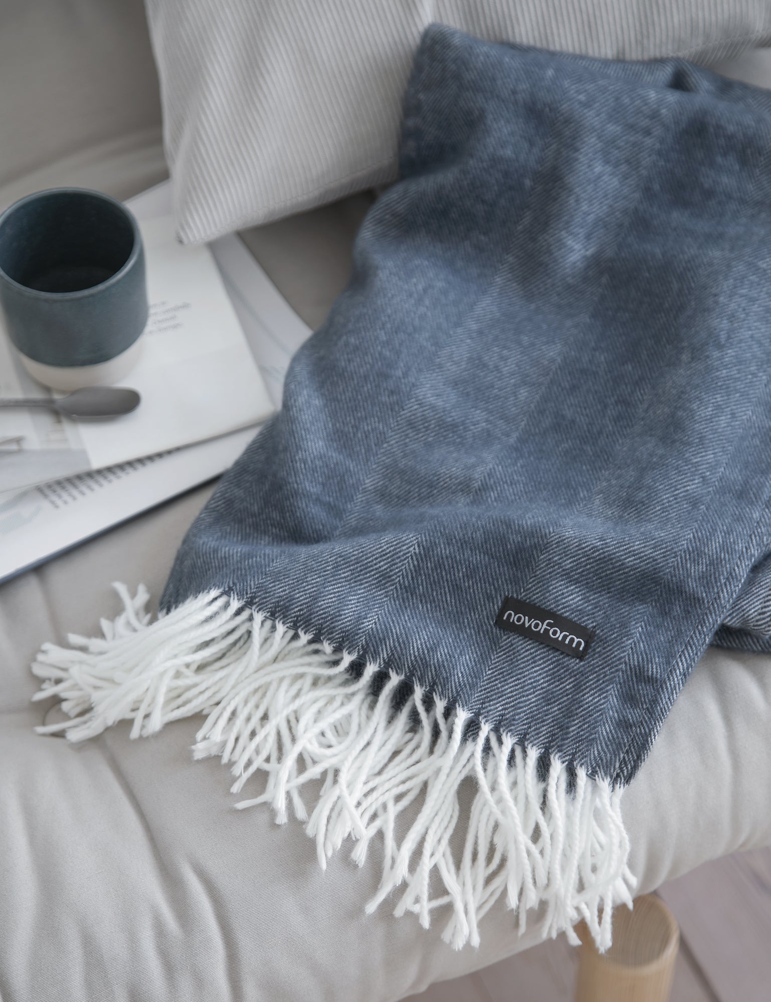 SKAGEN plaid - mørkeblå