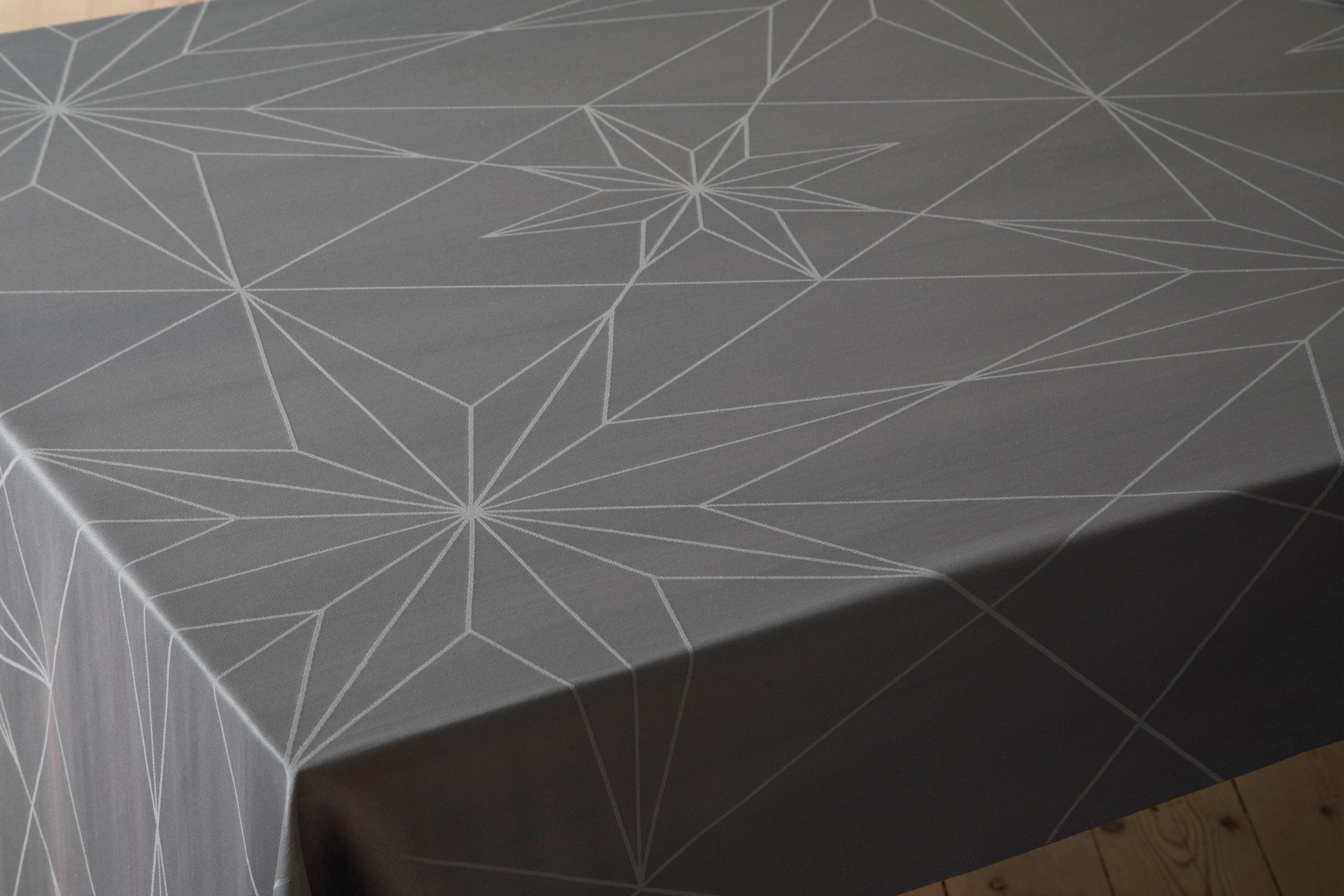 STARS tablecloth 220 cm - winter grey