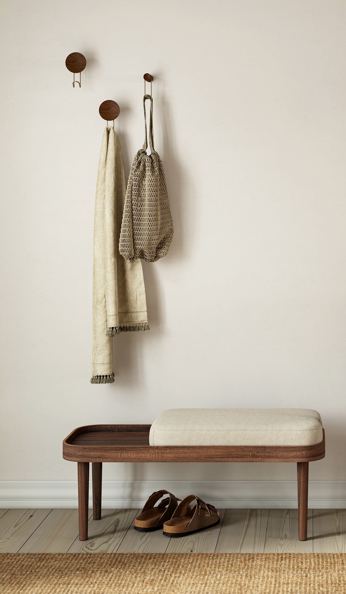 SERENA bench - dark oak/silver grey