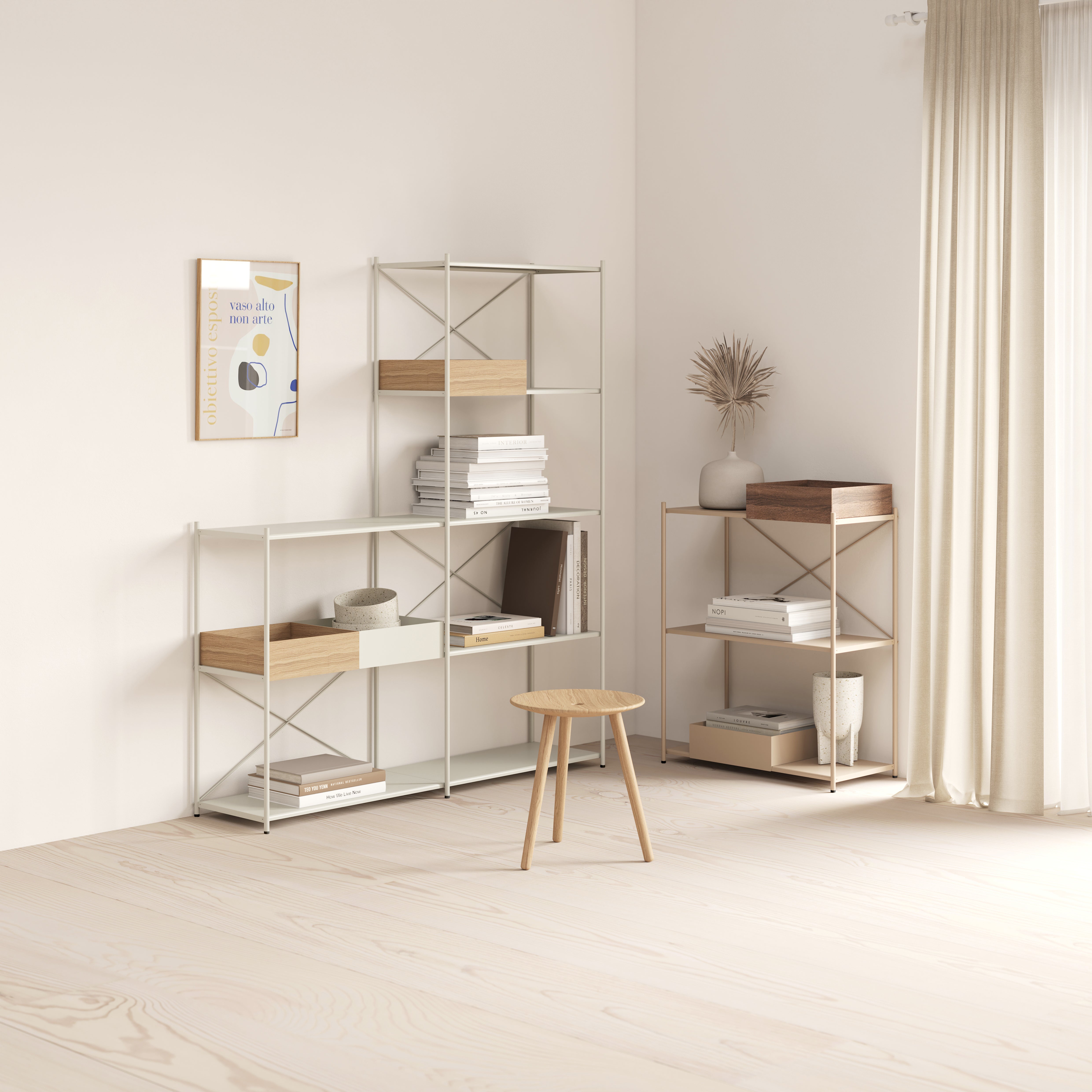 ARTURO 5-tier shelving unit - Light Grey