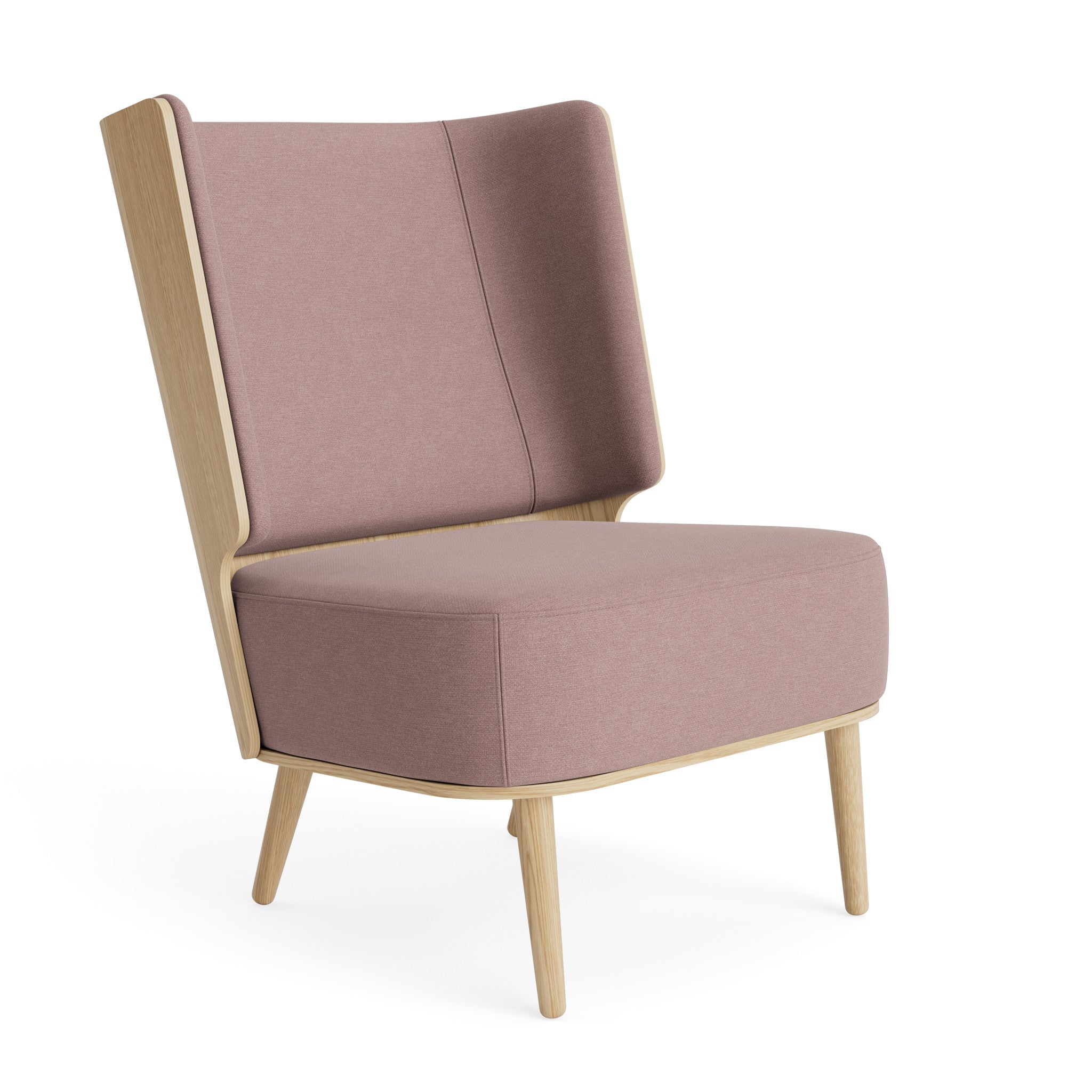 SERENA lounge chair - natural oak/dusty rose