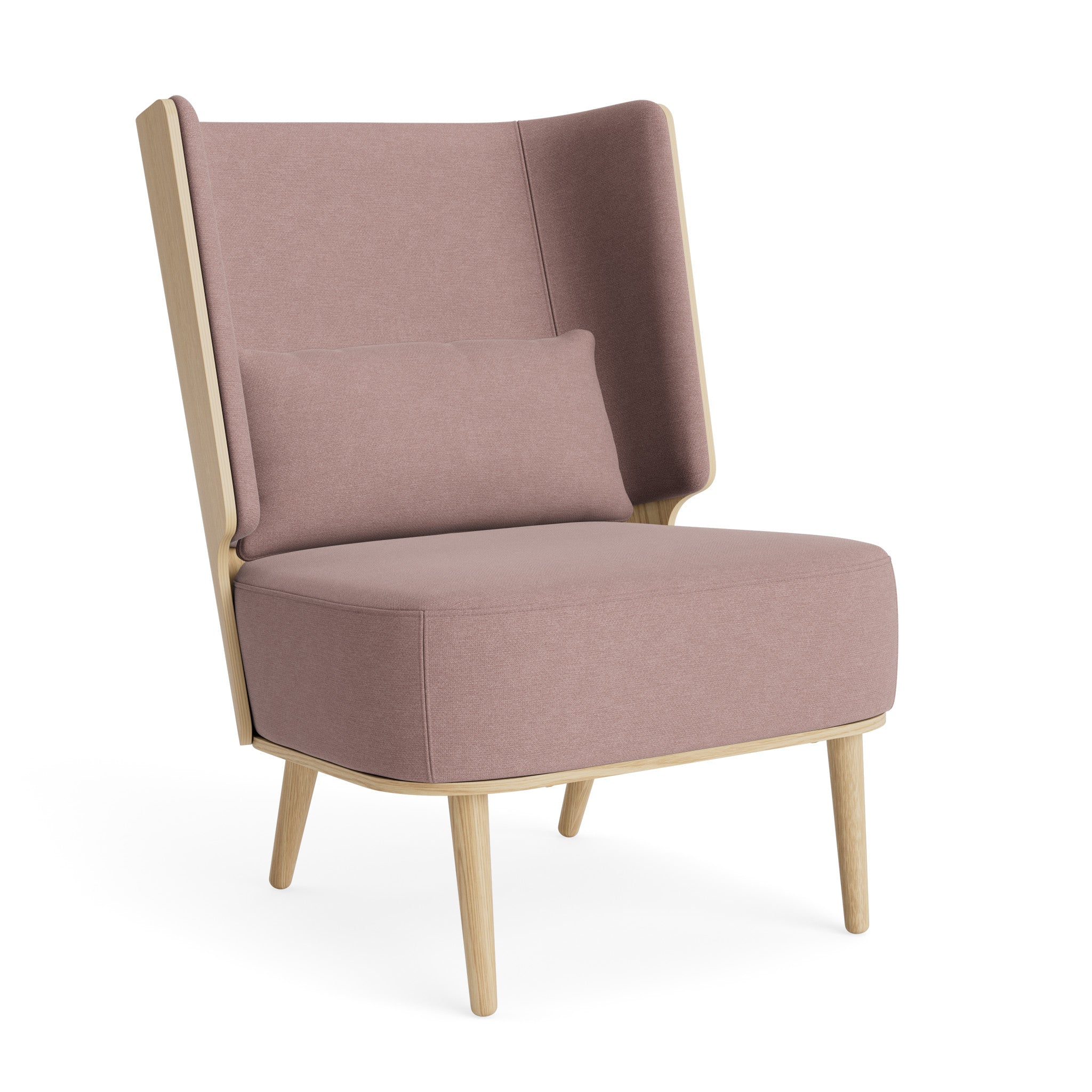 SERENA lounge chair - natural oak/dusty rose