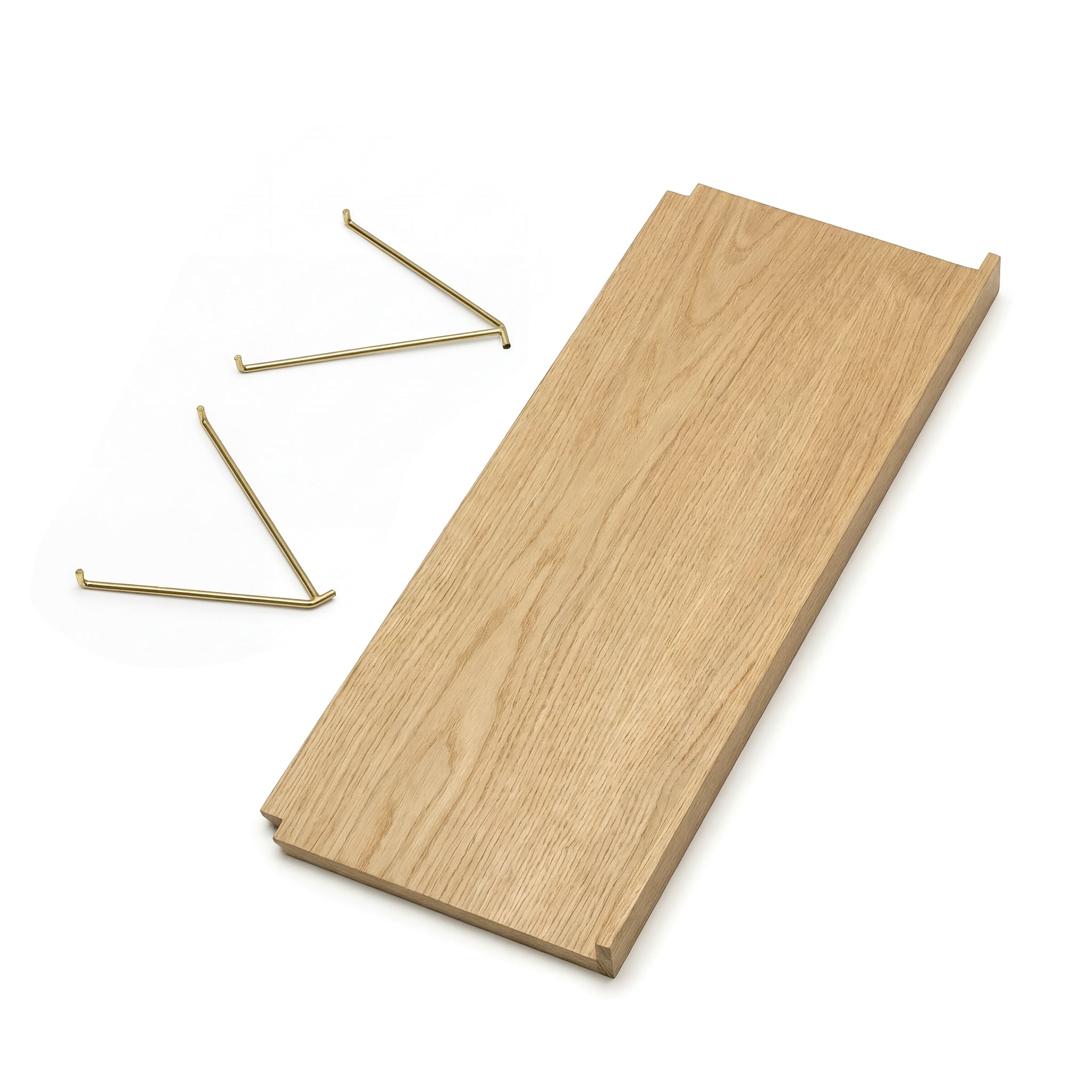 Campata magazine shelf - natural oak/brass