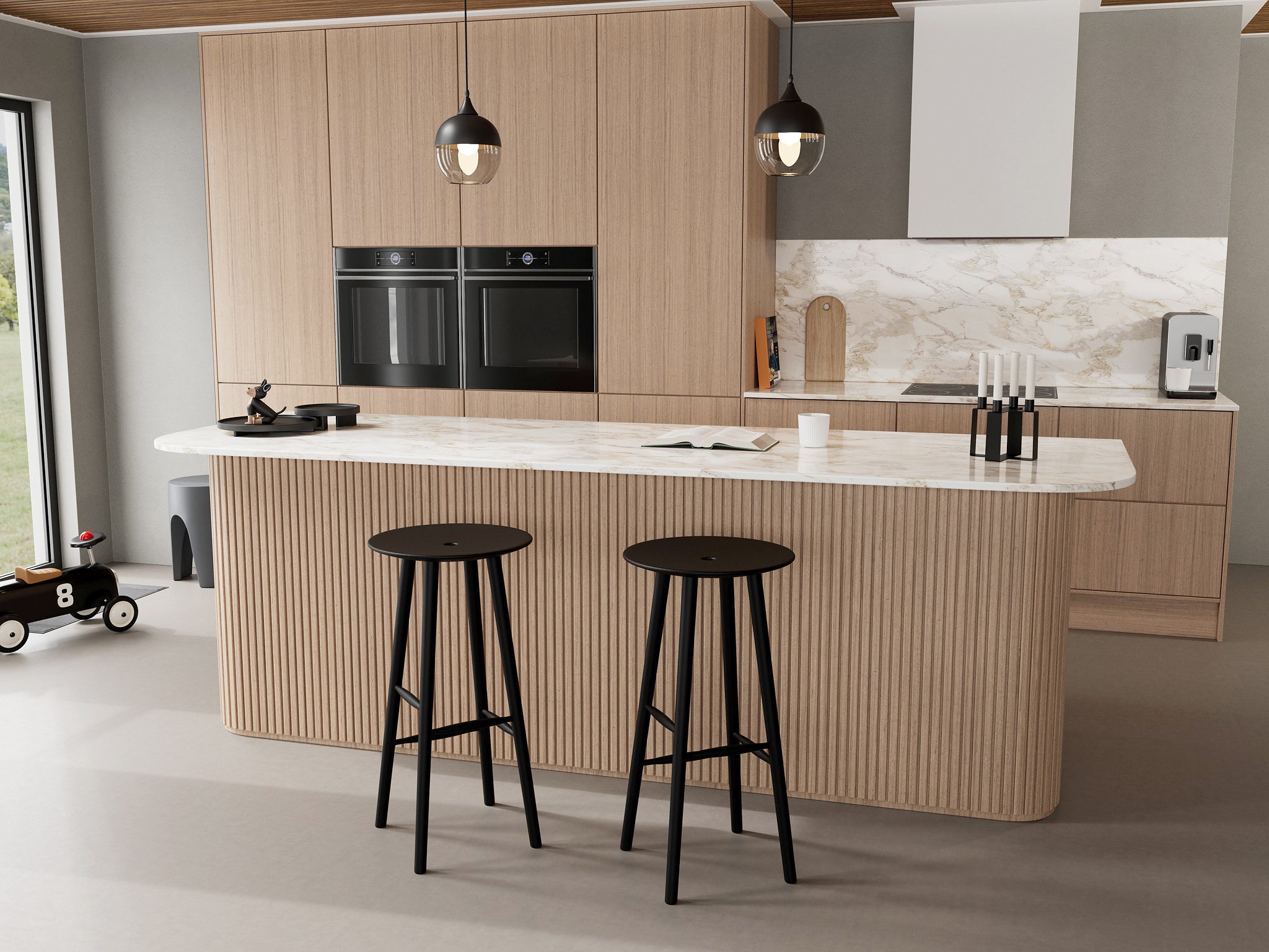 DI VOLO barstool 75cm - black oak