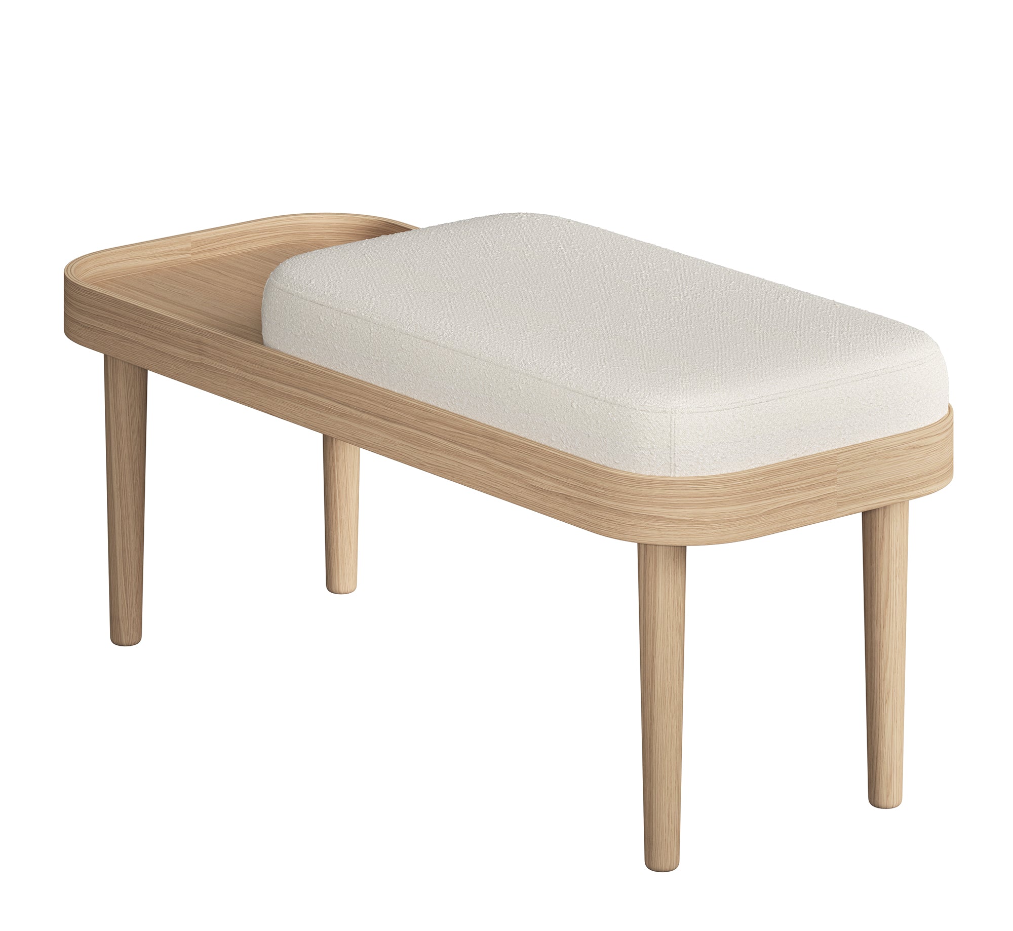 SERENA bench - natural oak/white bouclé