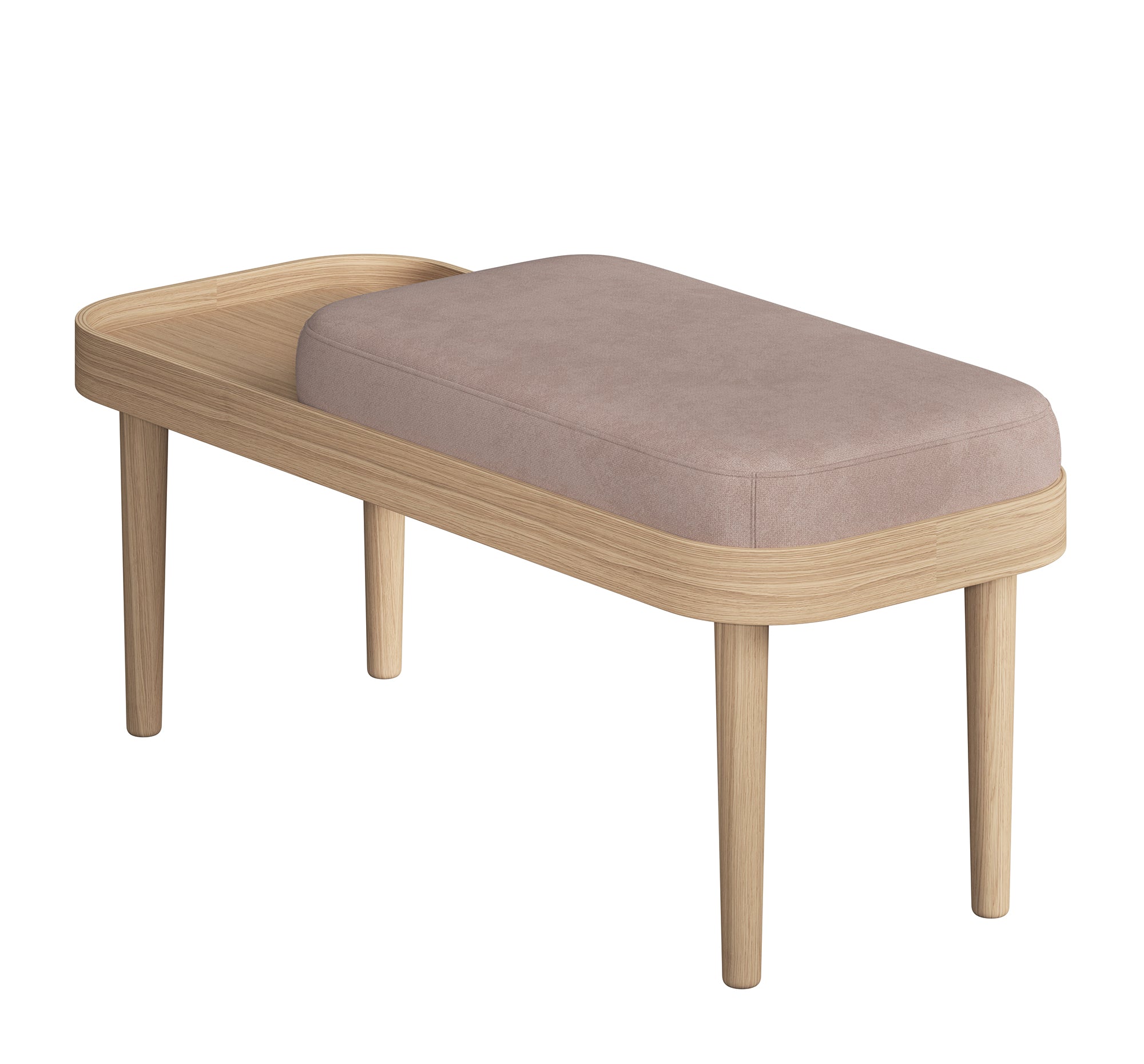 SERENA bench - natural oak/dusty rose