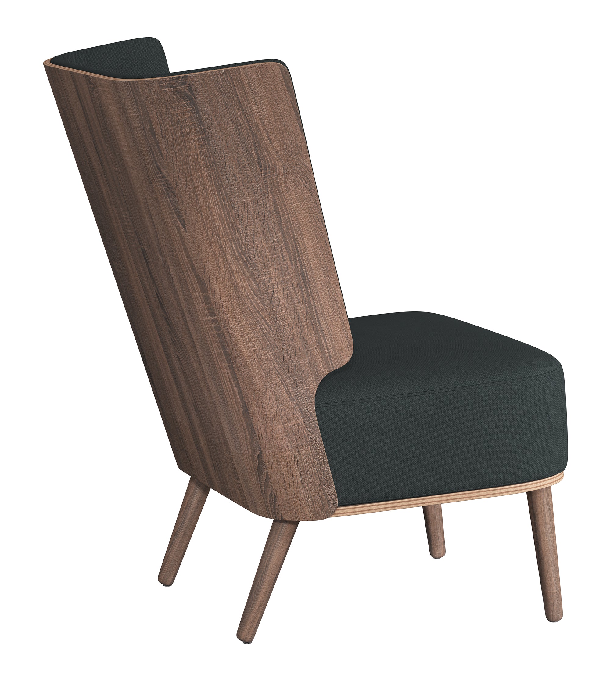 SERENA lounge chair - dark oak/phantom grey