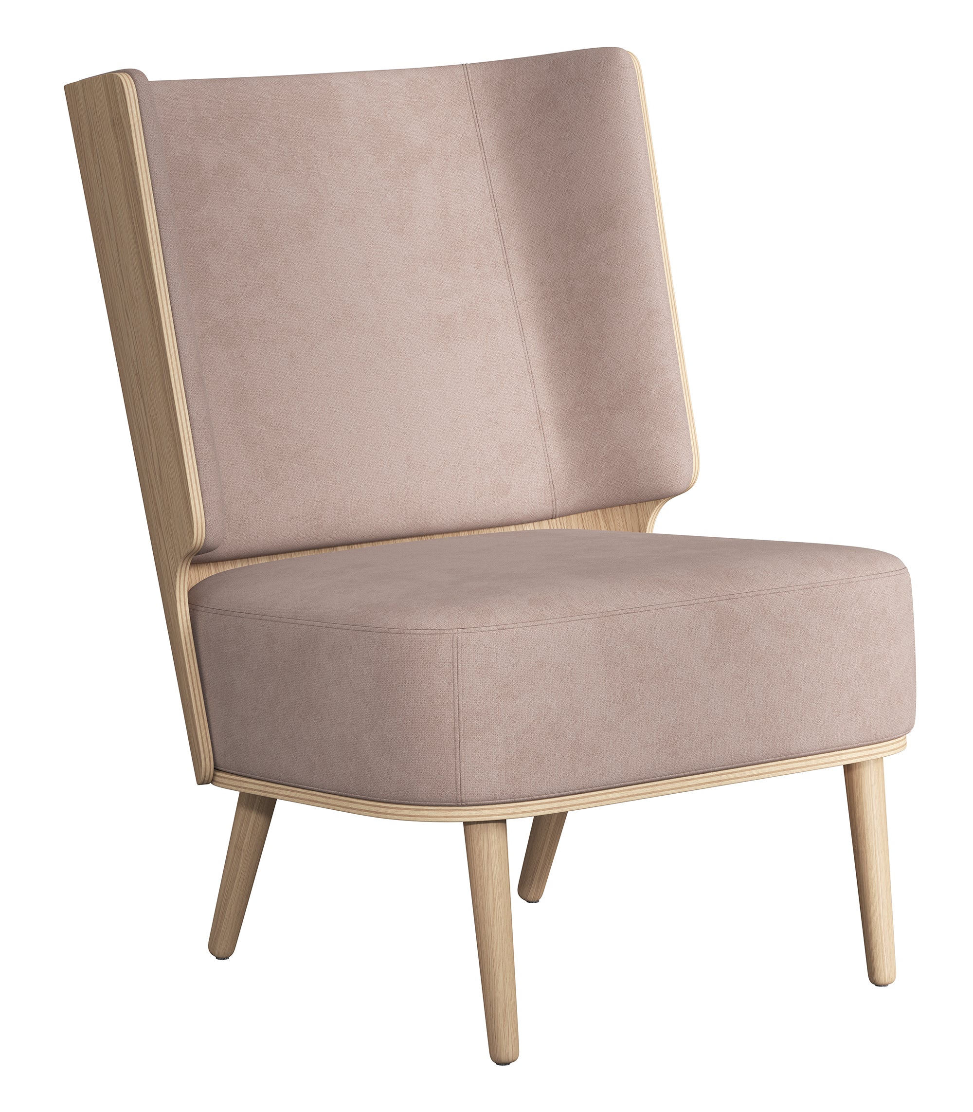 SERENA lounge chair - natural oak/dusty rose