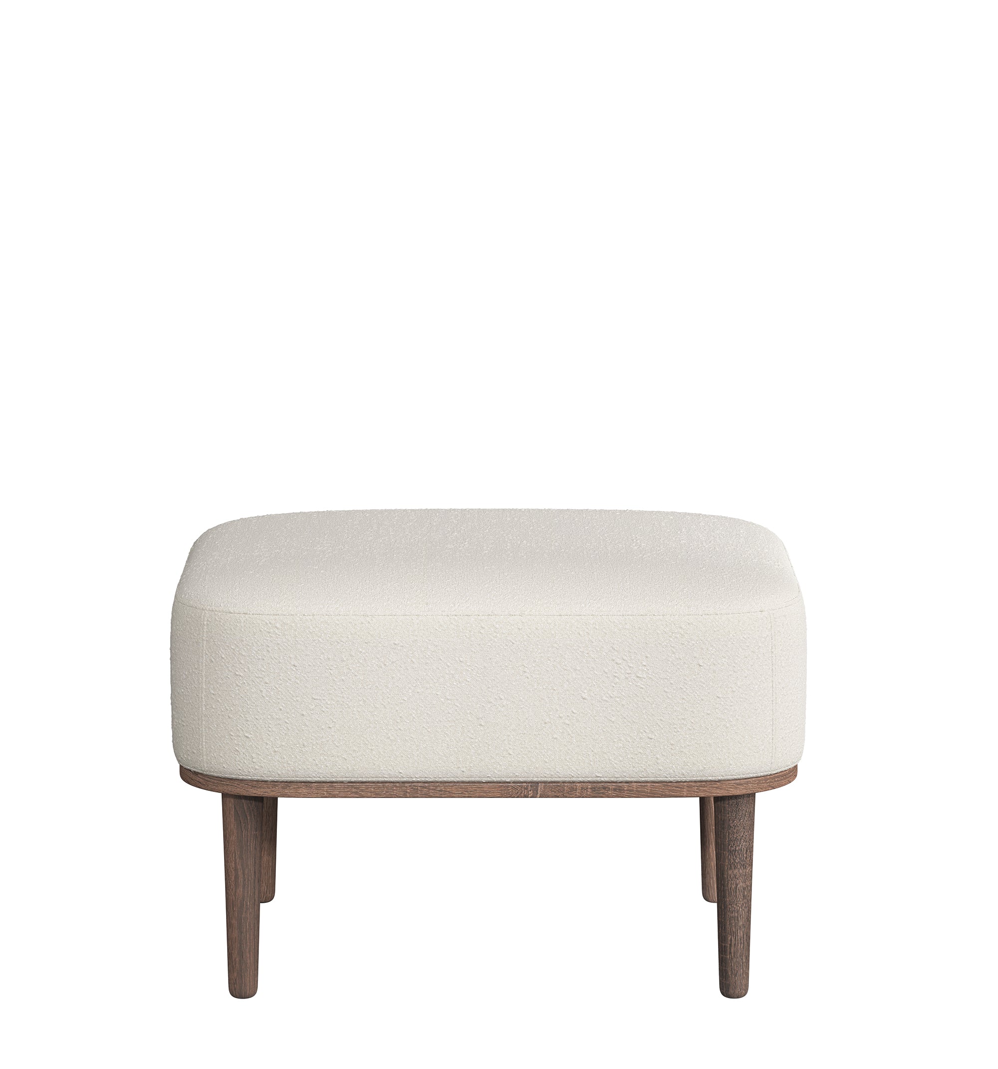 SERENA pouf - dark oak/white bouclé
