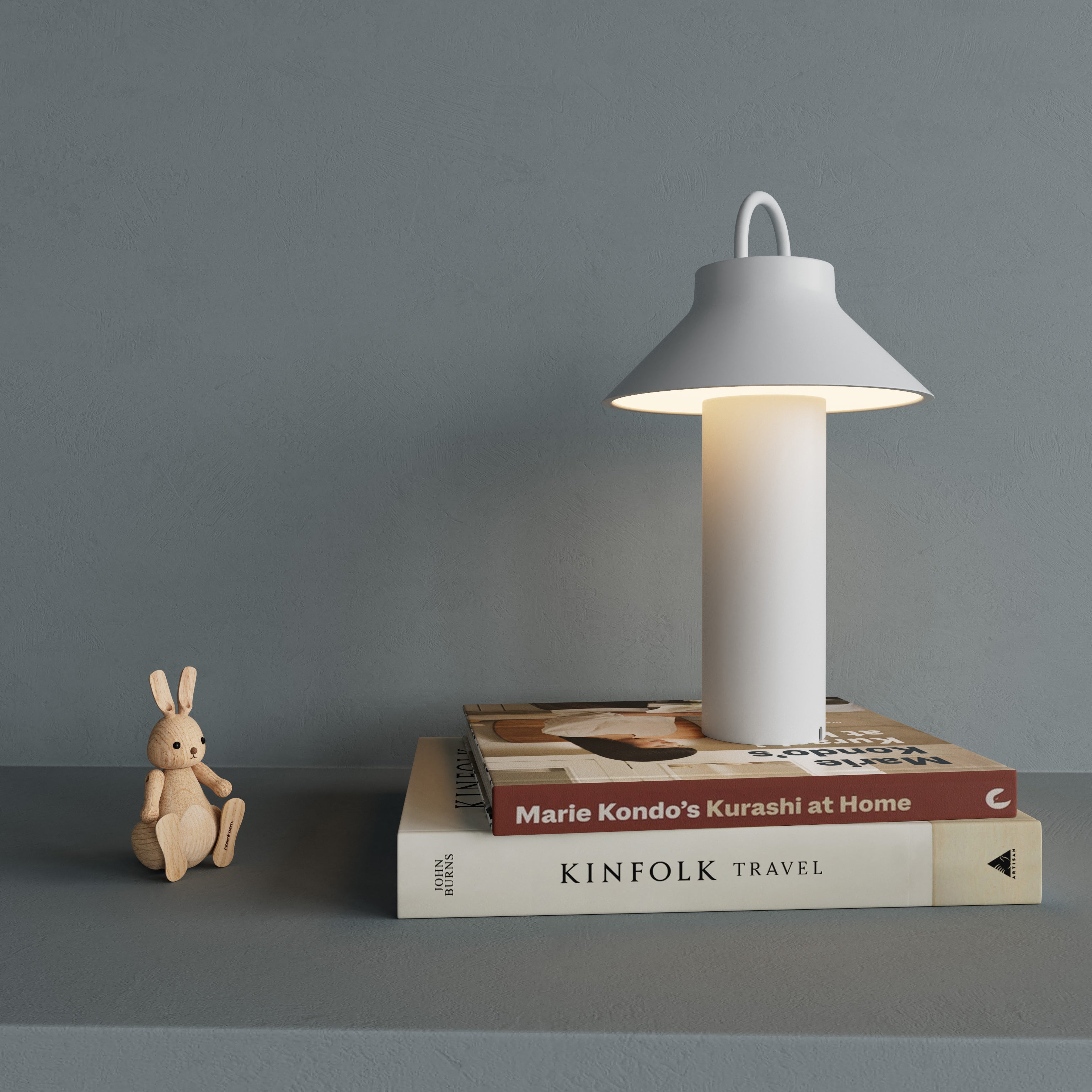 MOOV opladelig LED lampe - lysegrå