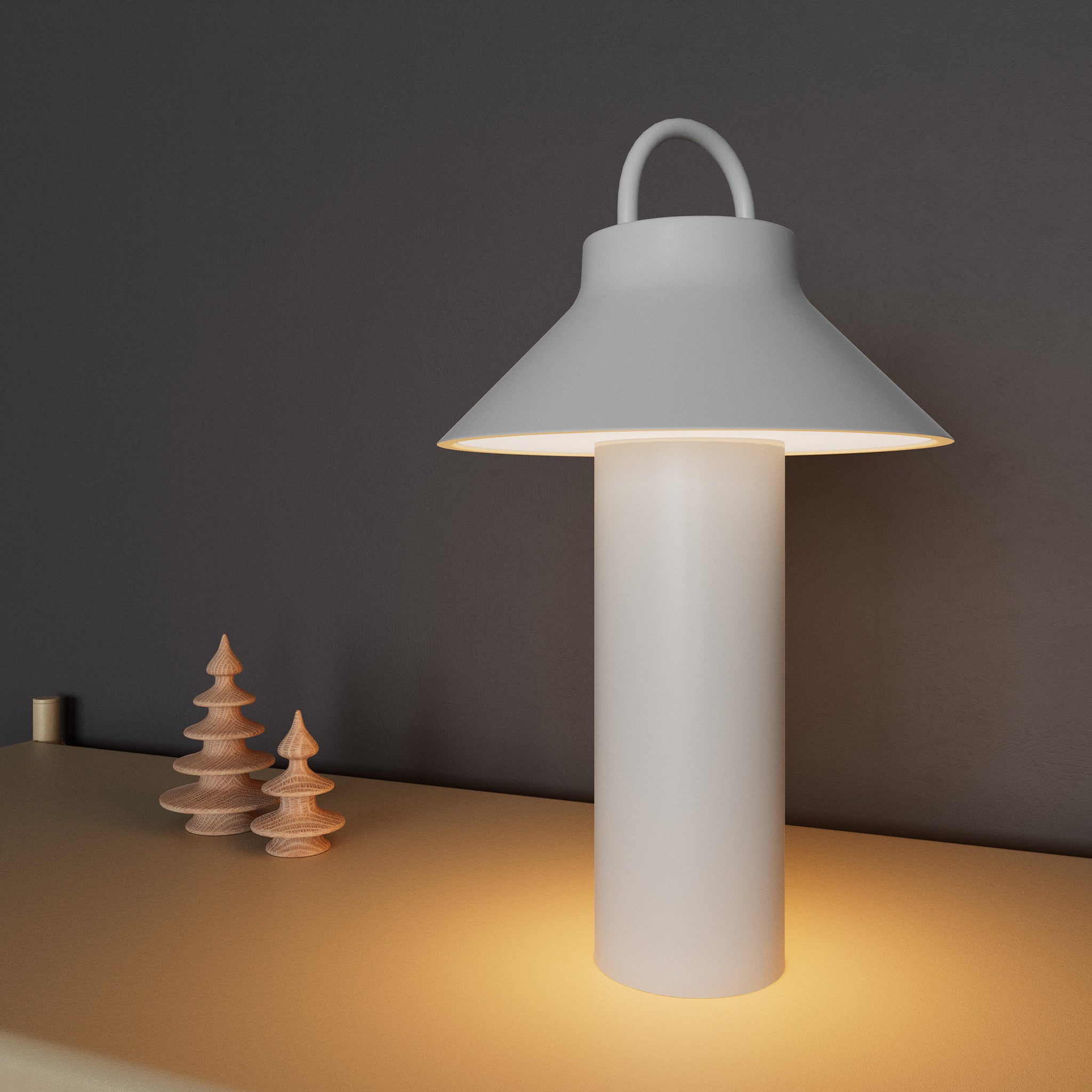MOOV opladelig LED lampe - lysegrå