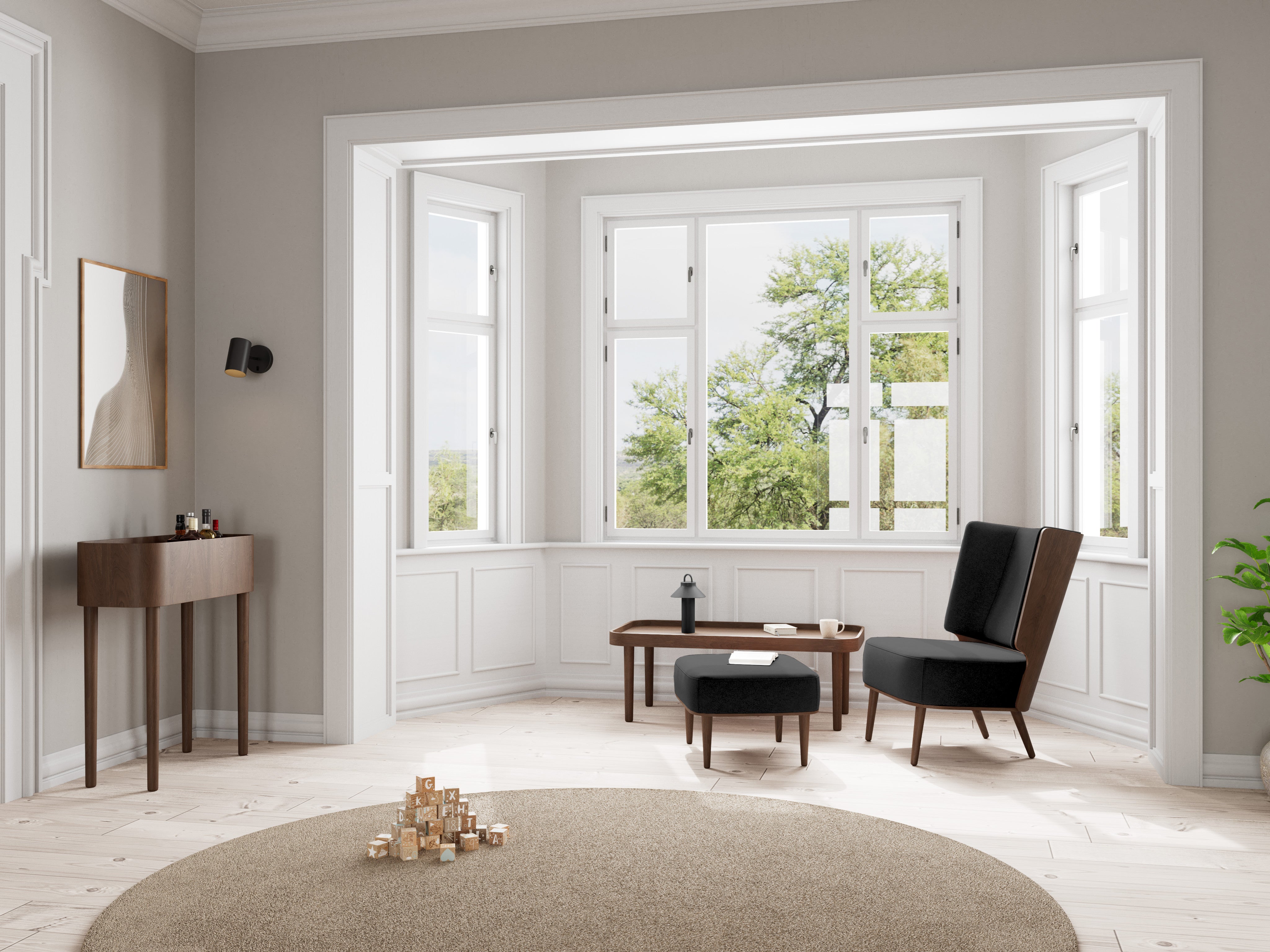 SERENA lounge chair - dark oak/phantom grey