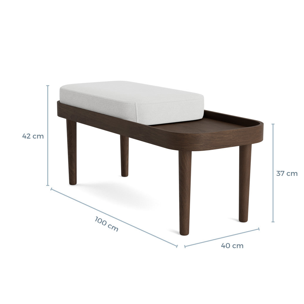 SERENA bench - dark oak/silver grey