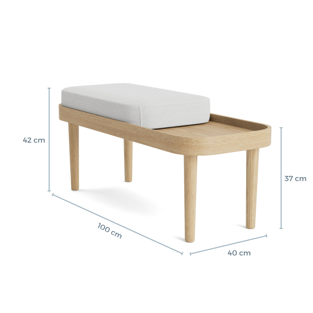 SERENA bench - natural oak/silver grey