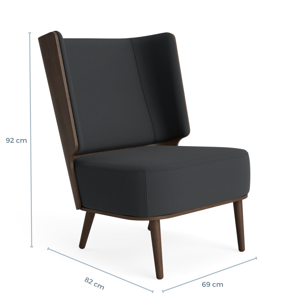SERENA lounge chair - dark oak/phantom grey