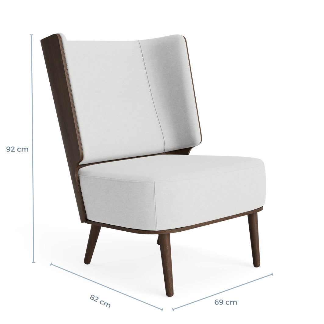 SERENA lounge chair - dark oak/silver grey